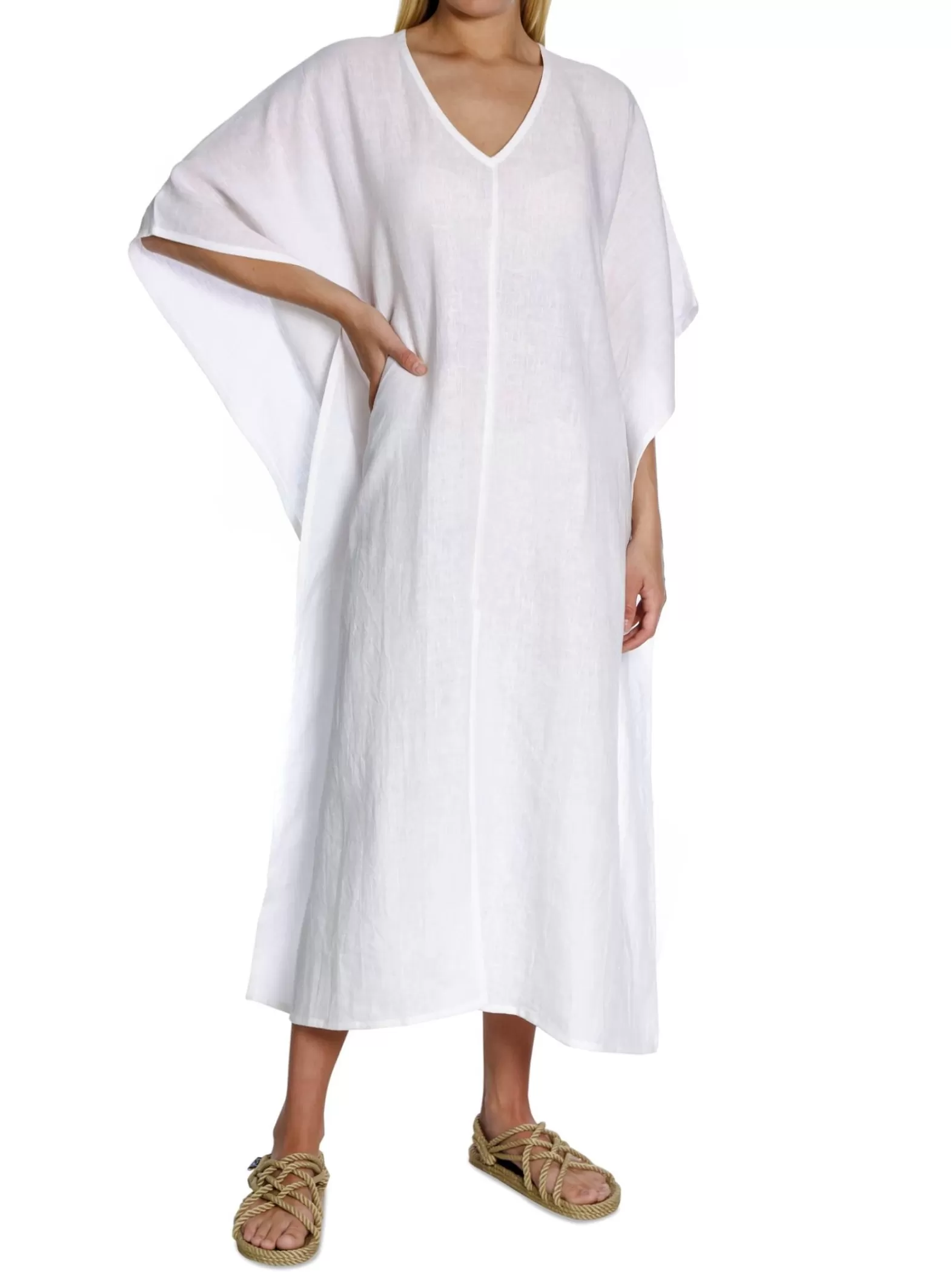 A Perfect Nomad Kaftan Let There Be Peace White^ Klänningar