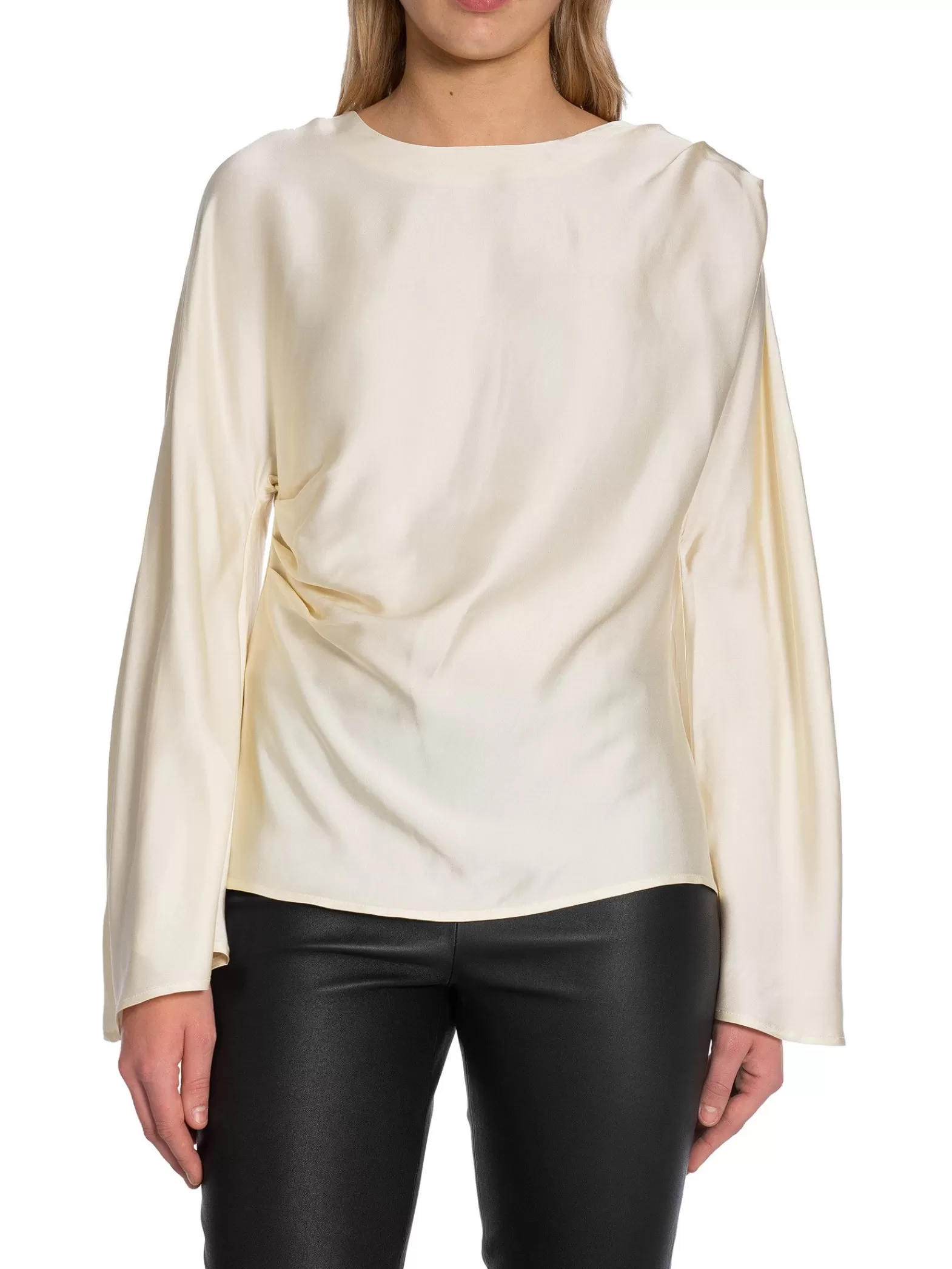 Malina By Blus Mackenzie Wide Sleeve Draped Vanilla^ Blusar