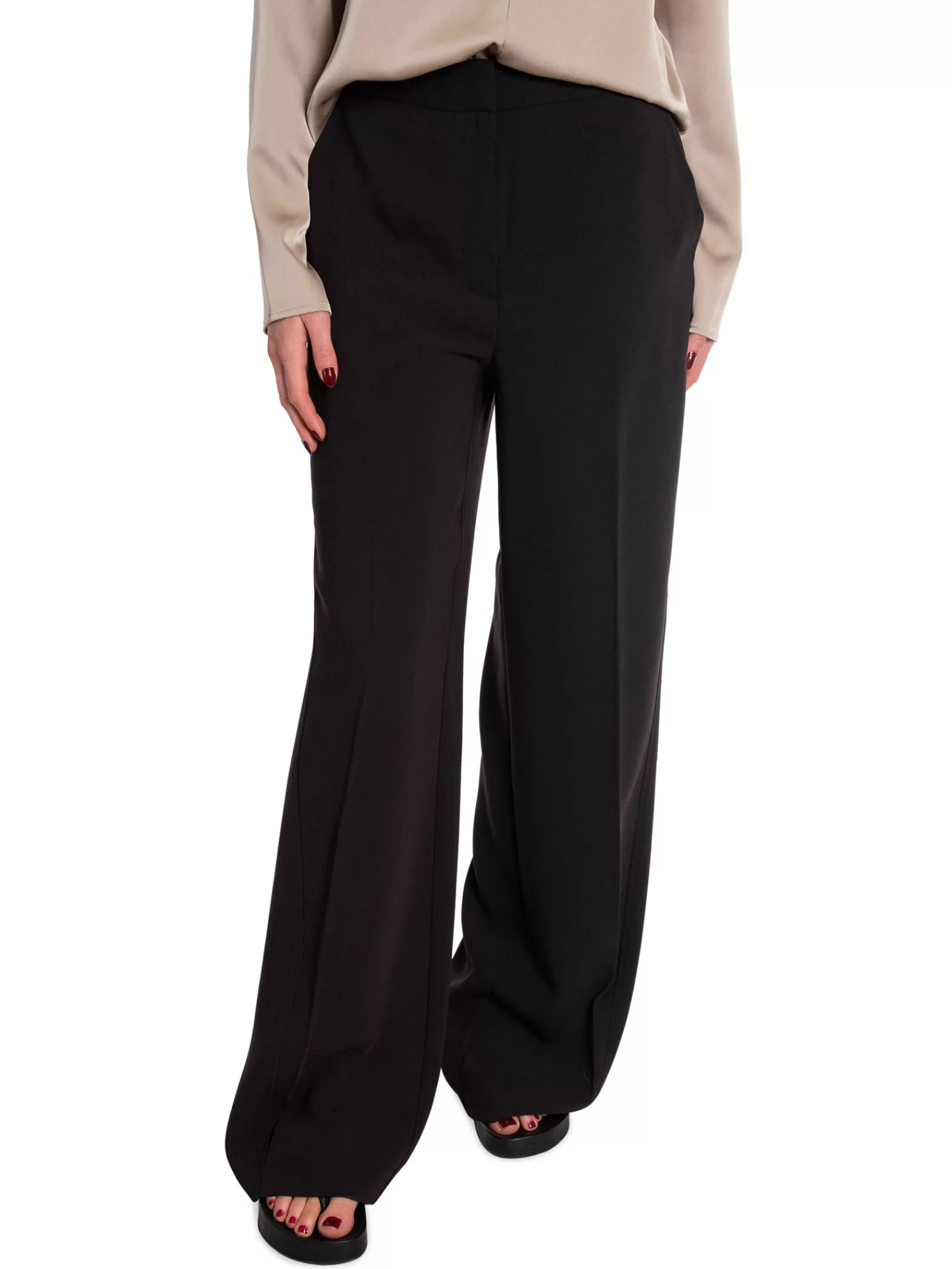 Calvin Klein Byxa Structure Twill Wide Leg Black^ Byxor