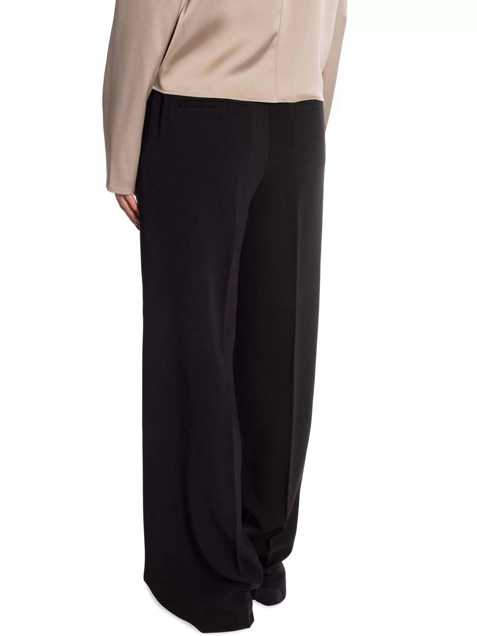 Calvin Klein Byxa Structure Twill Wide Leg Black^ Byxor