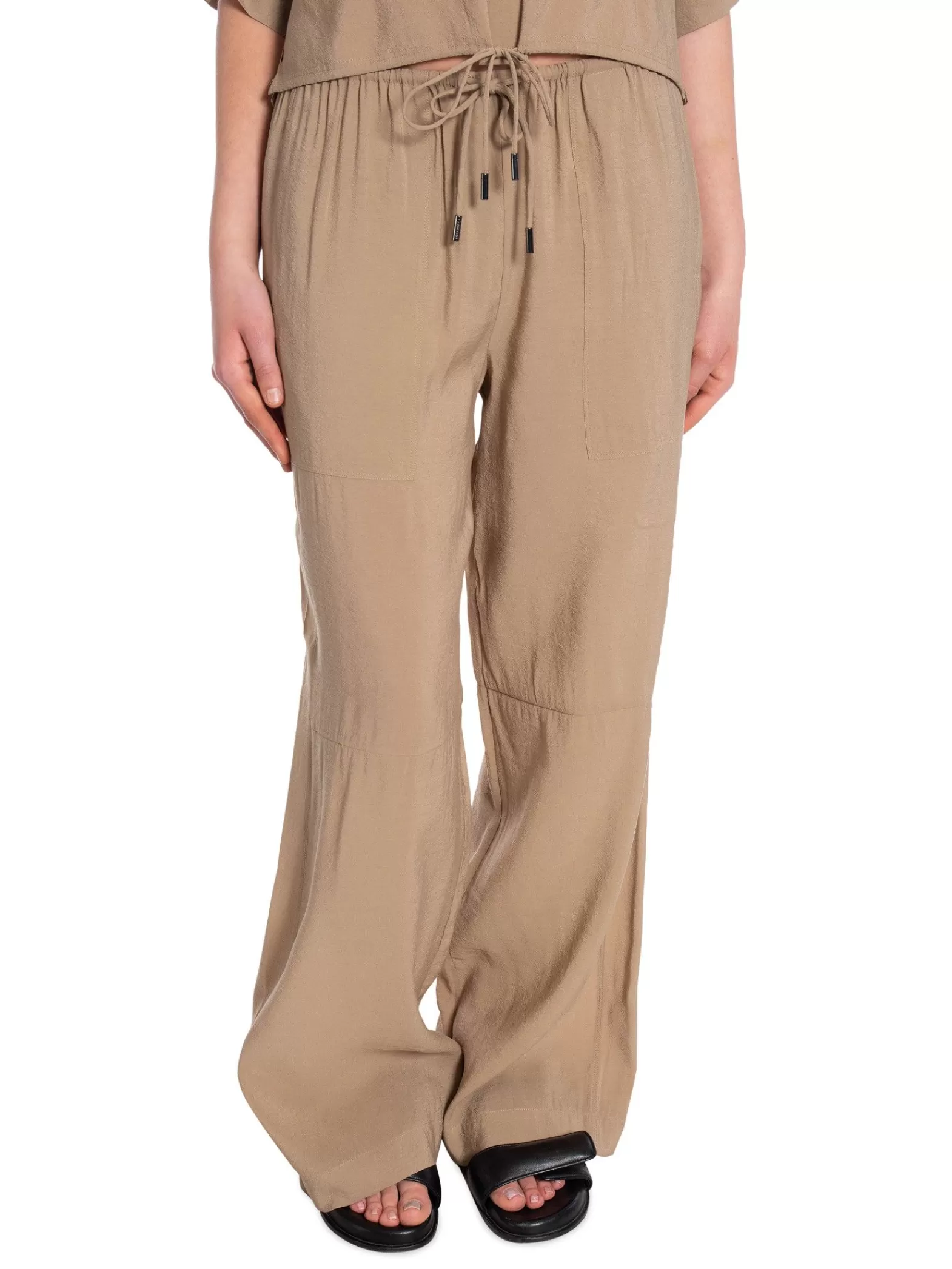 Calvin Klein Byxa Textured Wide Leg Dune^ Byxor