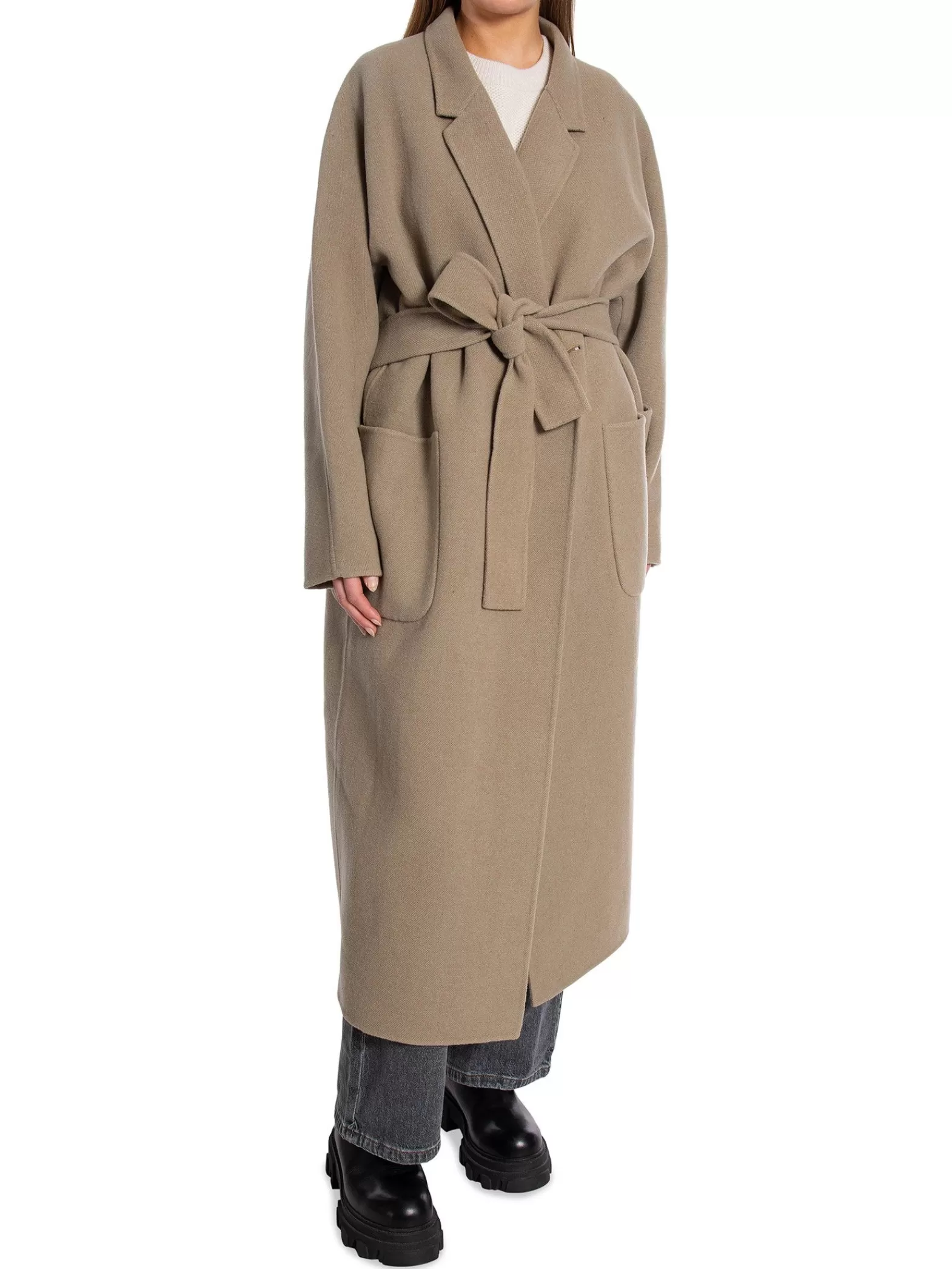 Calvin Klein Kappa Wool Maxi Wrap Desert Sage/Caribou Heather^ Jackor & Kappor