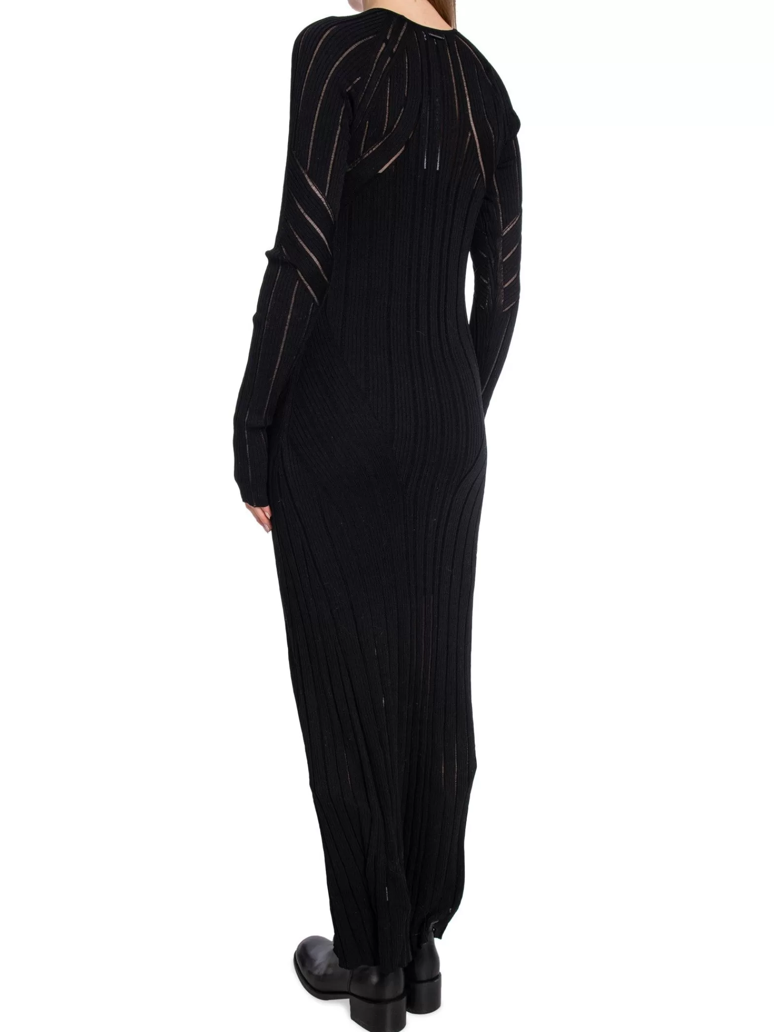 Calvin Klein Klanning Laddered Rib Maxi Knit Black^ Klänningar