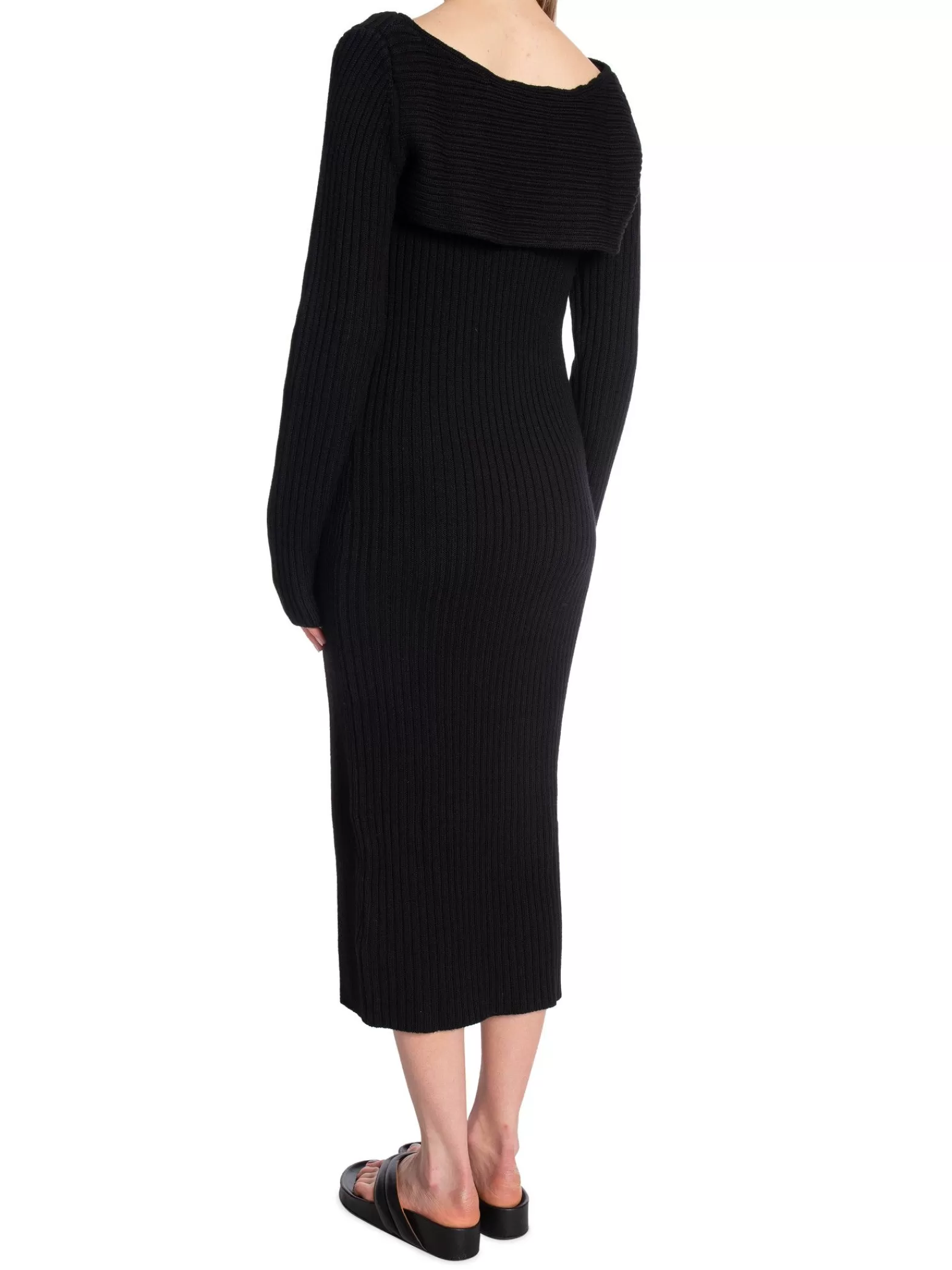 Calvin Klein Klanning Soft Wool Rib Layered Knit Black^ Klänningar