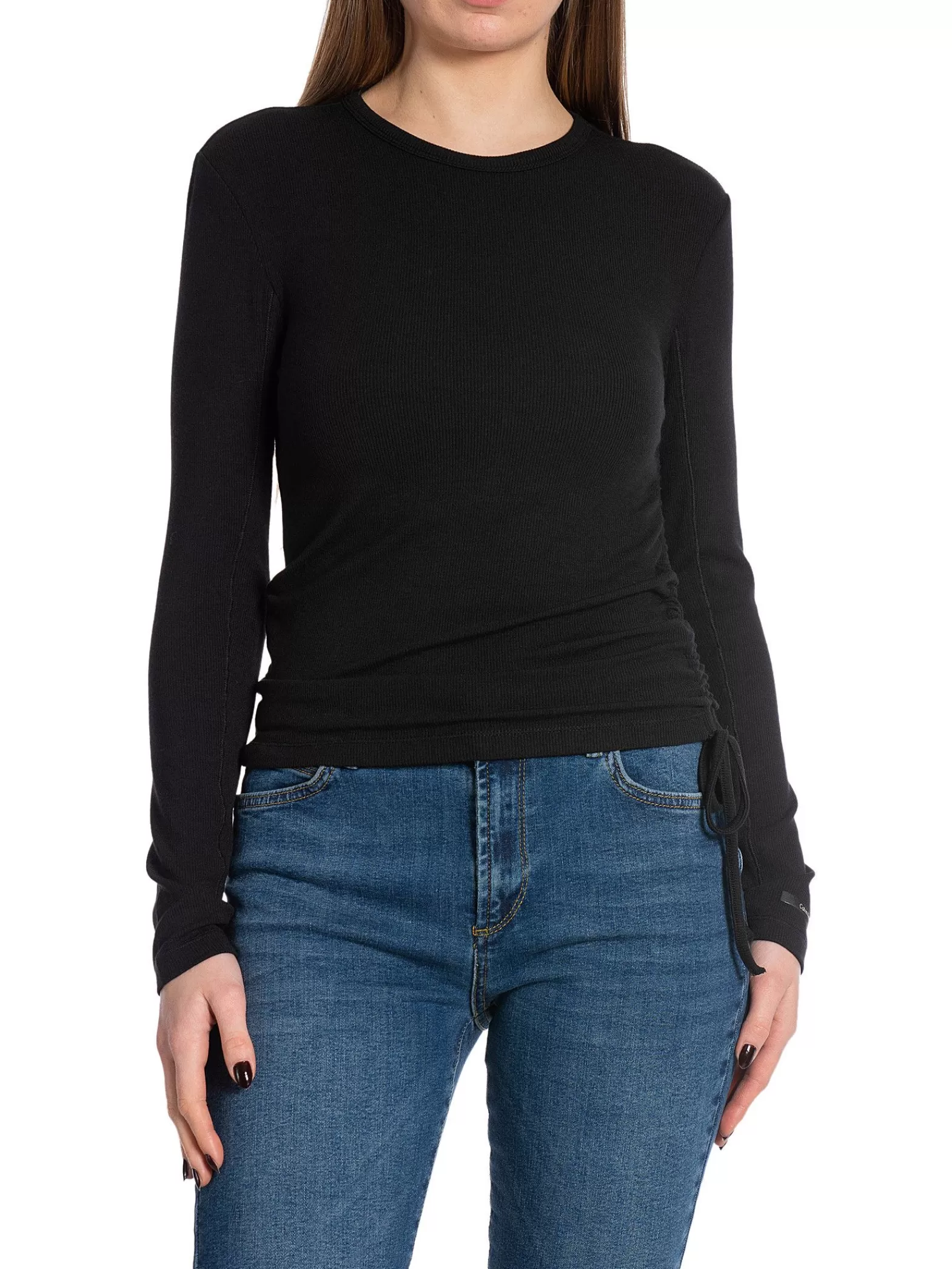 Calvin Klein Topp Modal Rib Gathered Black^ Toppar