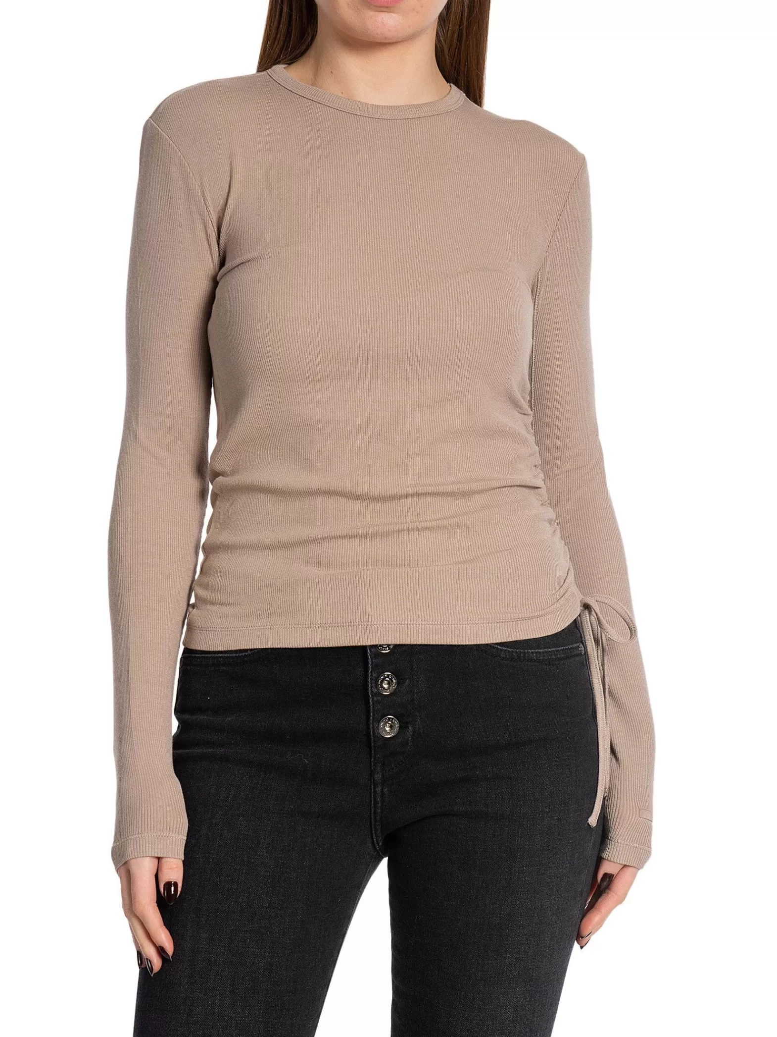 Calvin Klein Topp Modal Rib Gathered Neutral Taupe^ Toppar