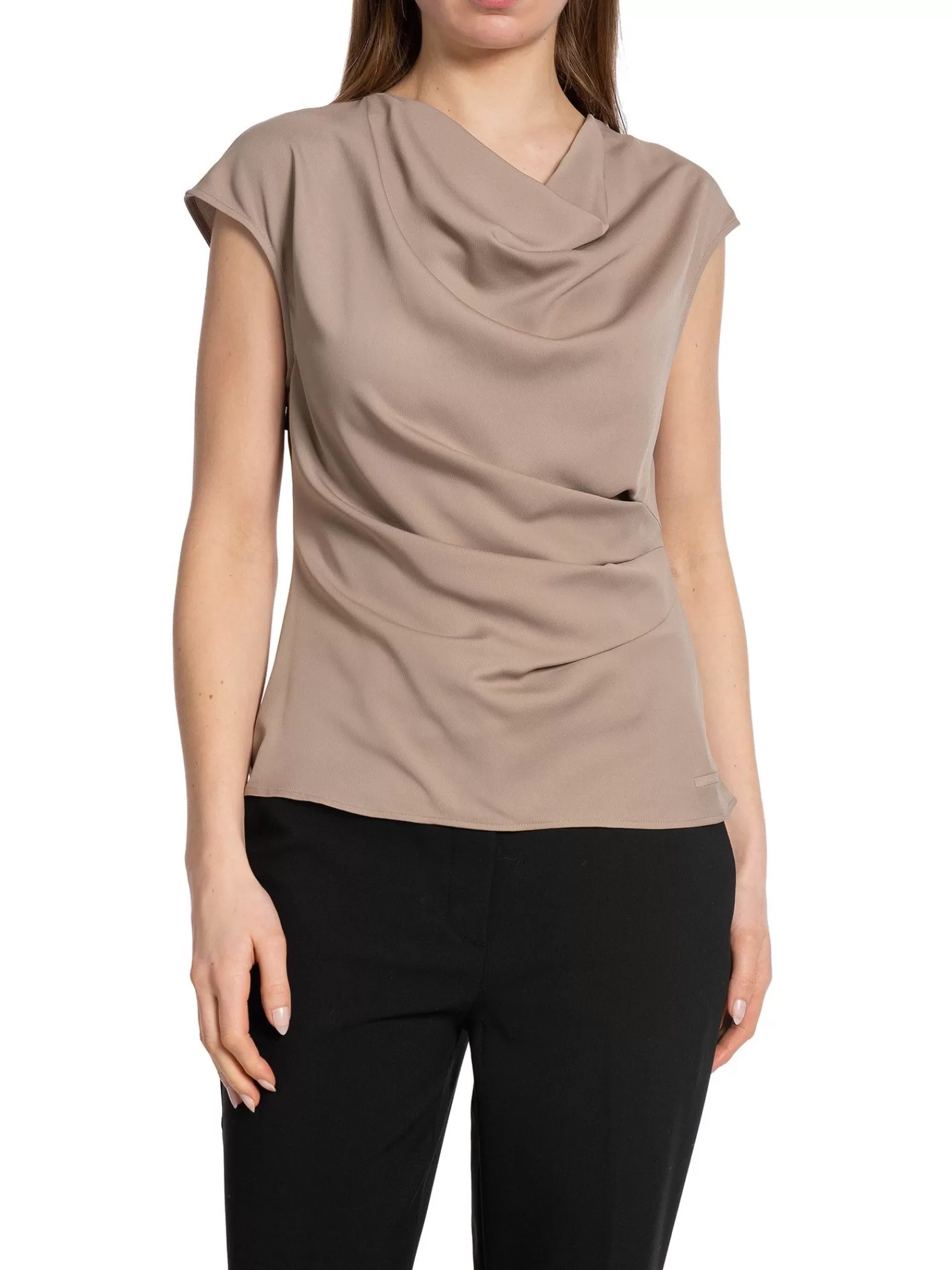 Calvin Klein Topp Recycled Cdc Draped Neutral Taupe^ Toppar