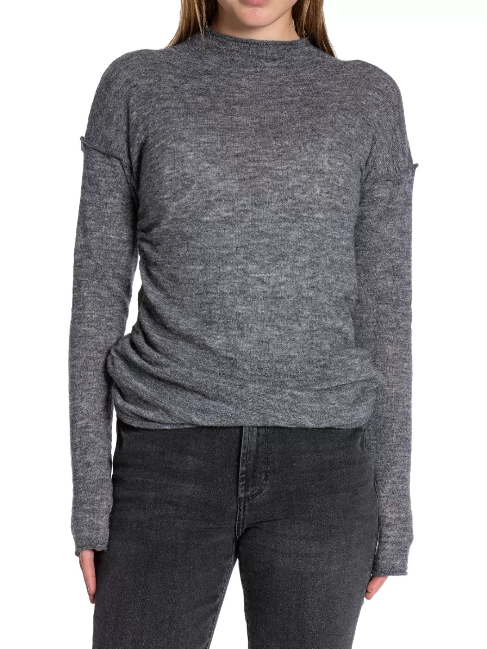 Calvin Klein Troja Sheer Alpaca Gatherd Dark Grey Heather^ Tröjor & Koftor