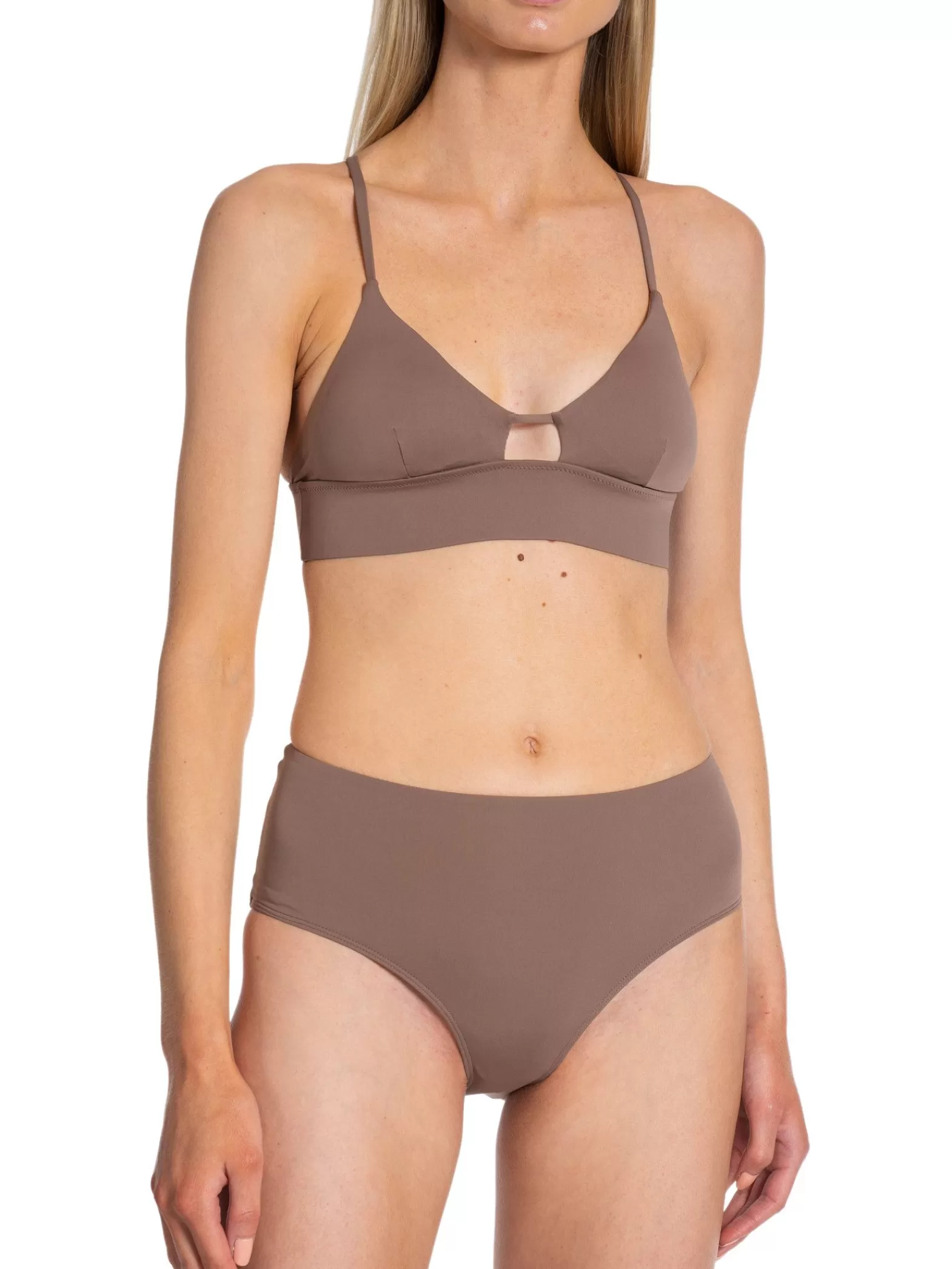 Casall Bikini Topp Triangle Cut-Out Dark Taupe^ Badkläder