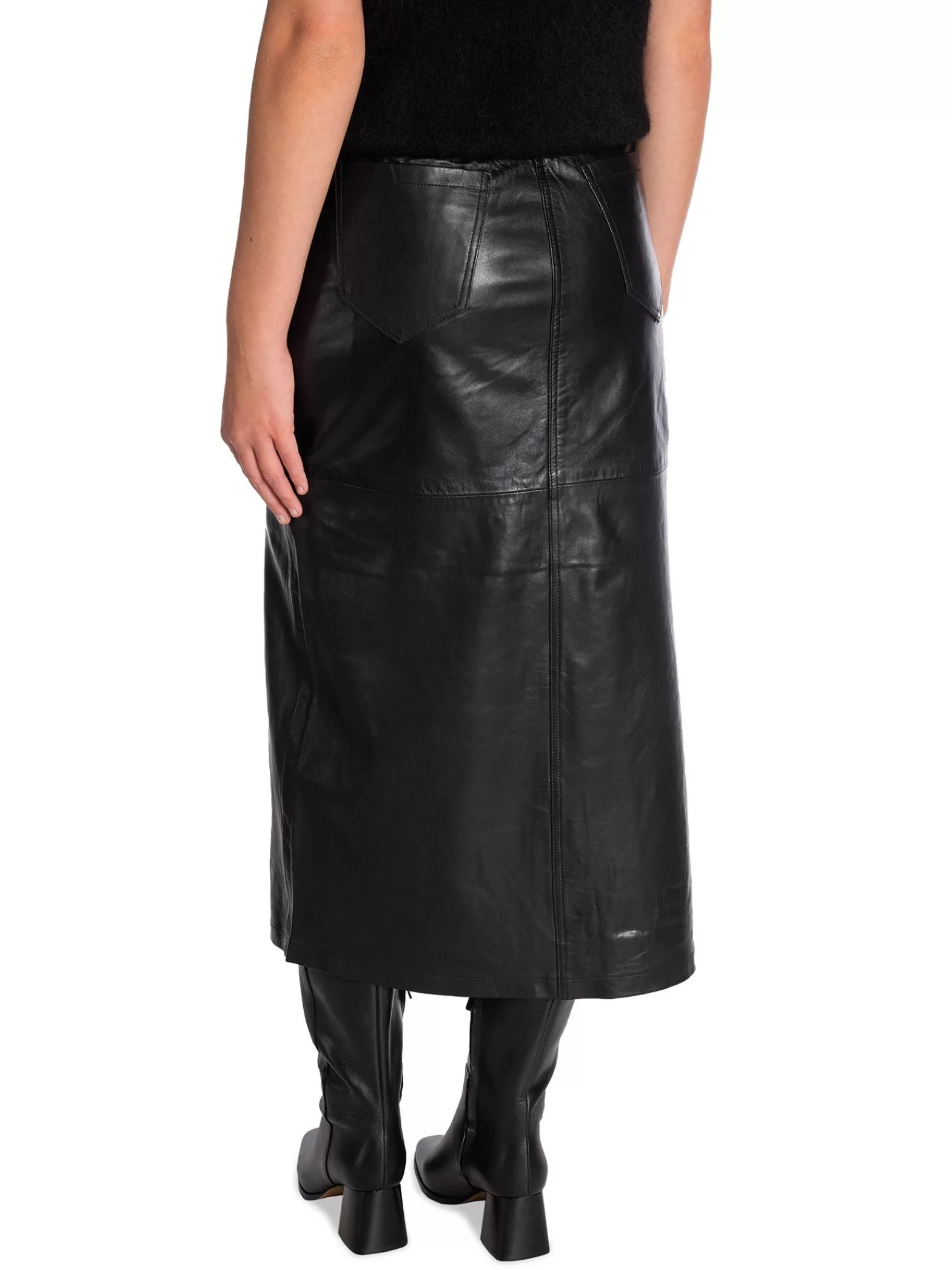 Co´couture Co'Couture Kjol Phoebe Leather Slit Black^ Kjolar