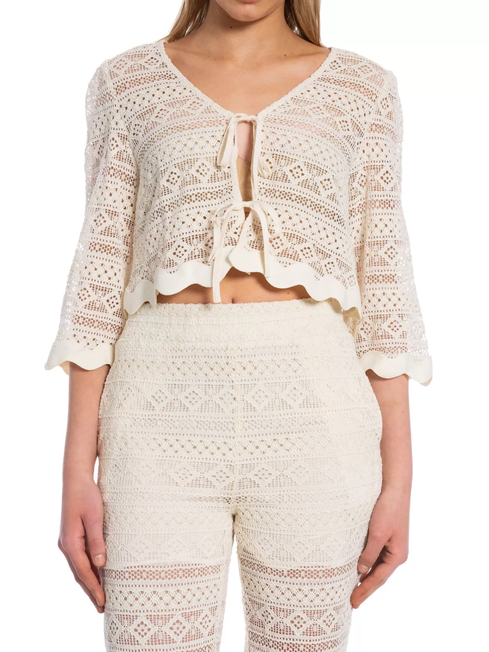 Co´couture Co'Couture Topp Lara Crochet Tie Off White^ Toppar