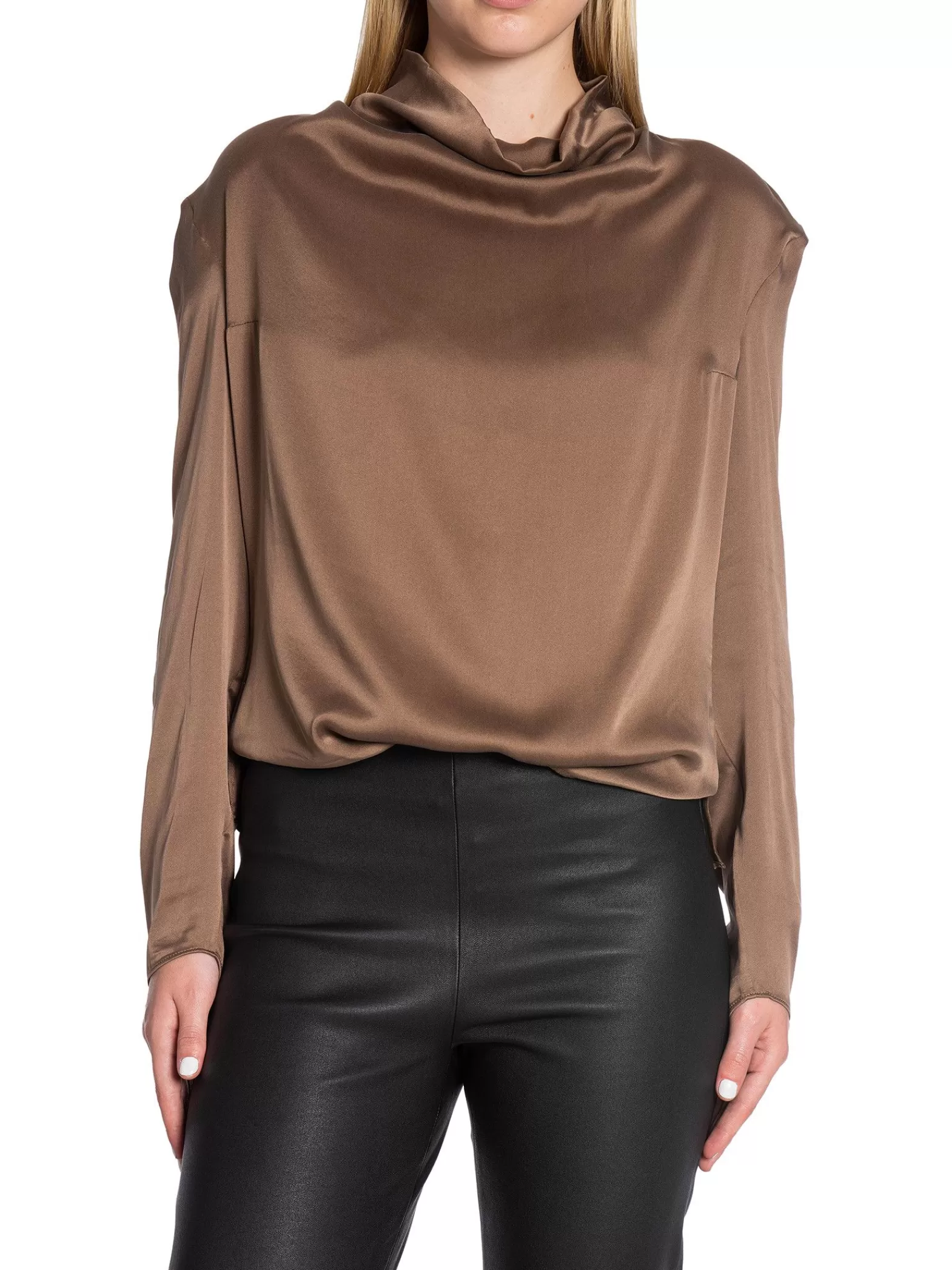 DANTE6 Blus Ipsum Silk Drapey Pure Taupe^ Blusar