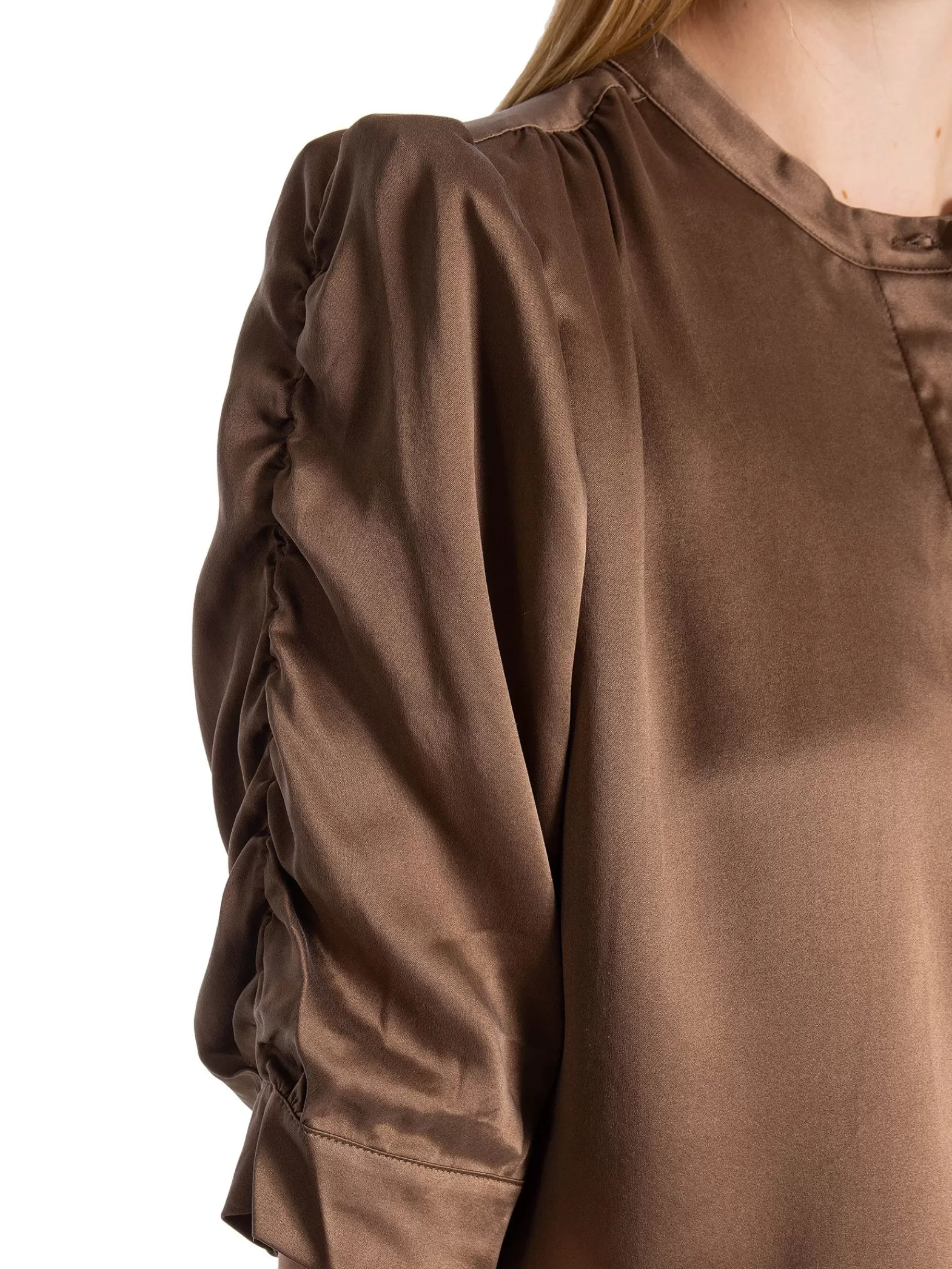 DANTE6 Blus Pernaud Silk Smocked Pure Taupe^ Blusar