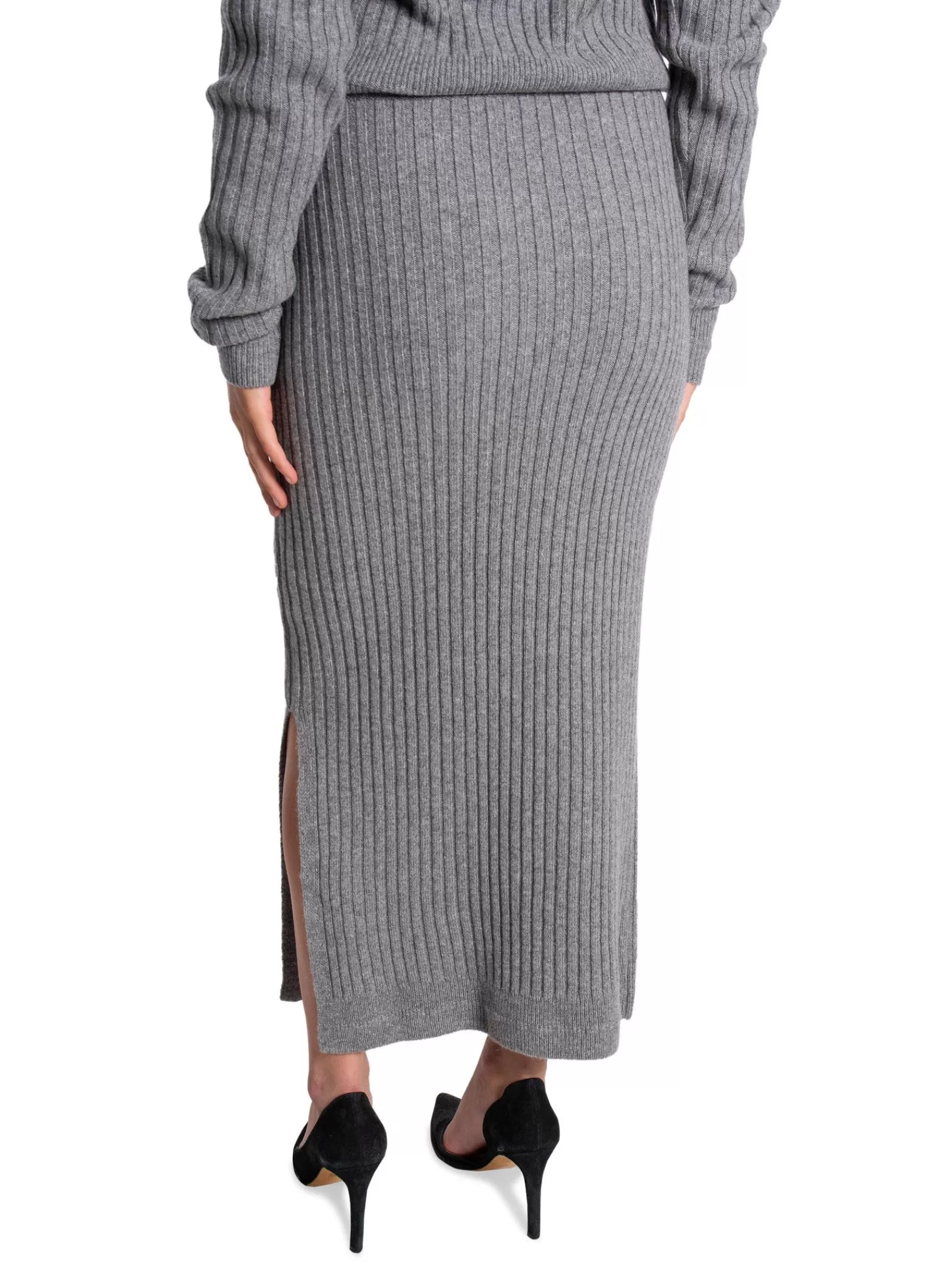 Filippa K Kjol Rib Knit Mid Grey^ Kjolar