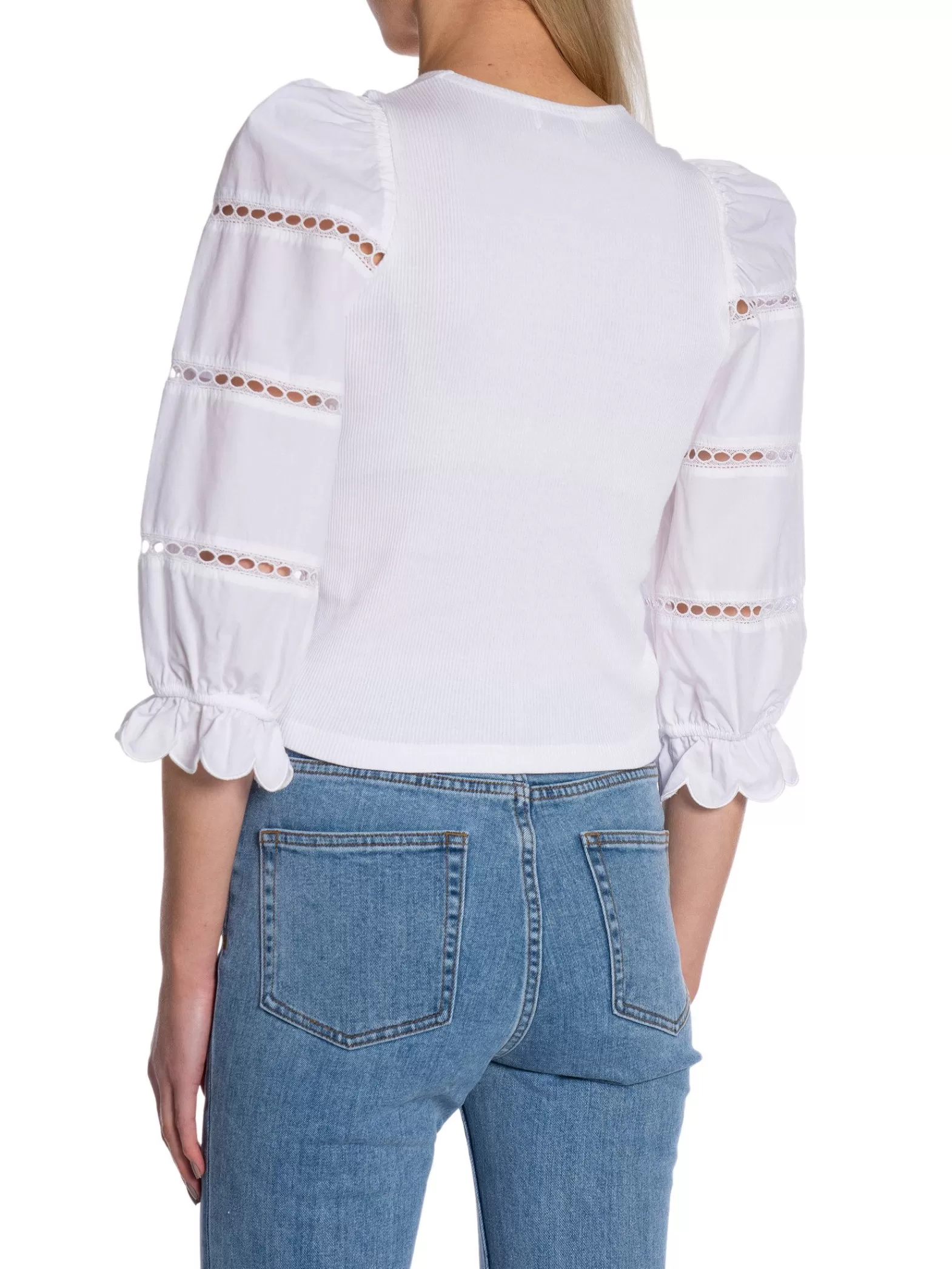 Filippa K Topp Puff Sleeve Rib White^ Toppar