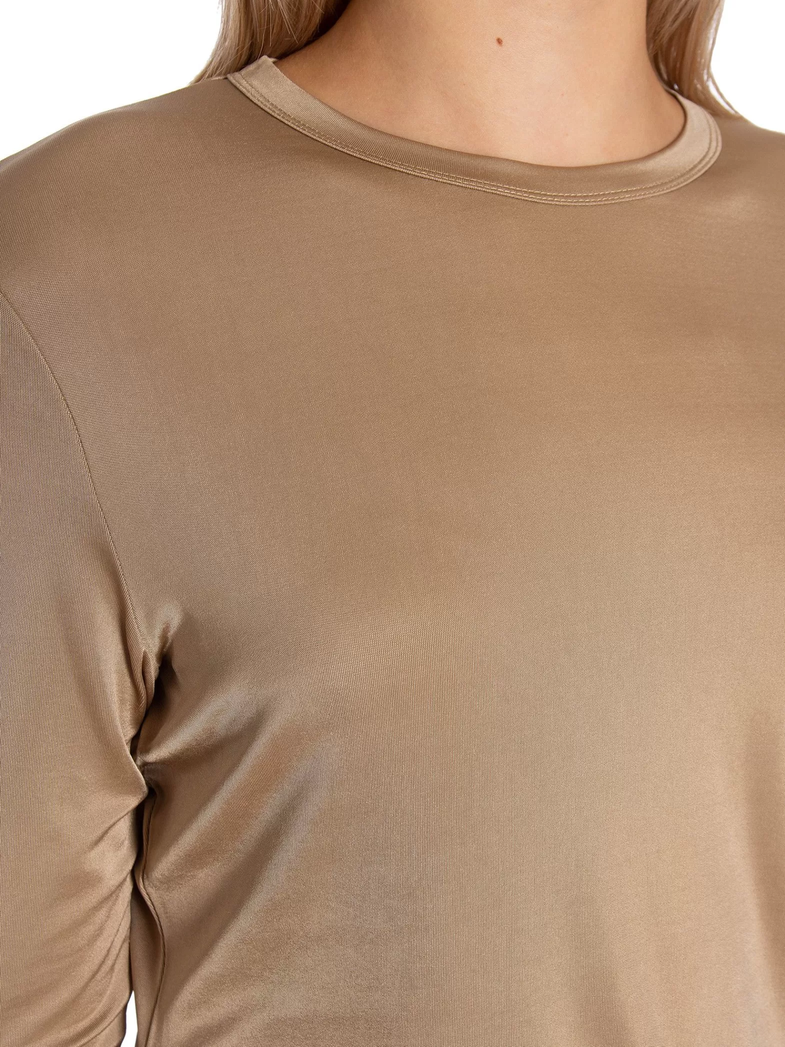 Filippa K Topp Shiny Longsleeve Sand^ Toppar