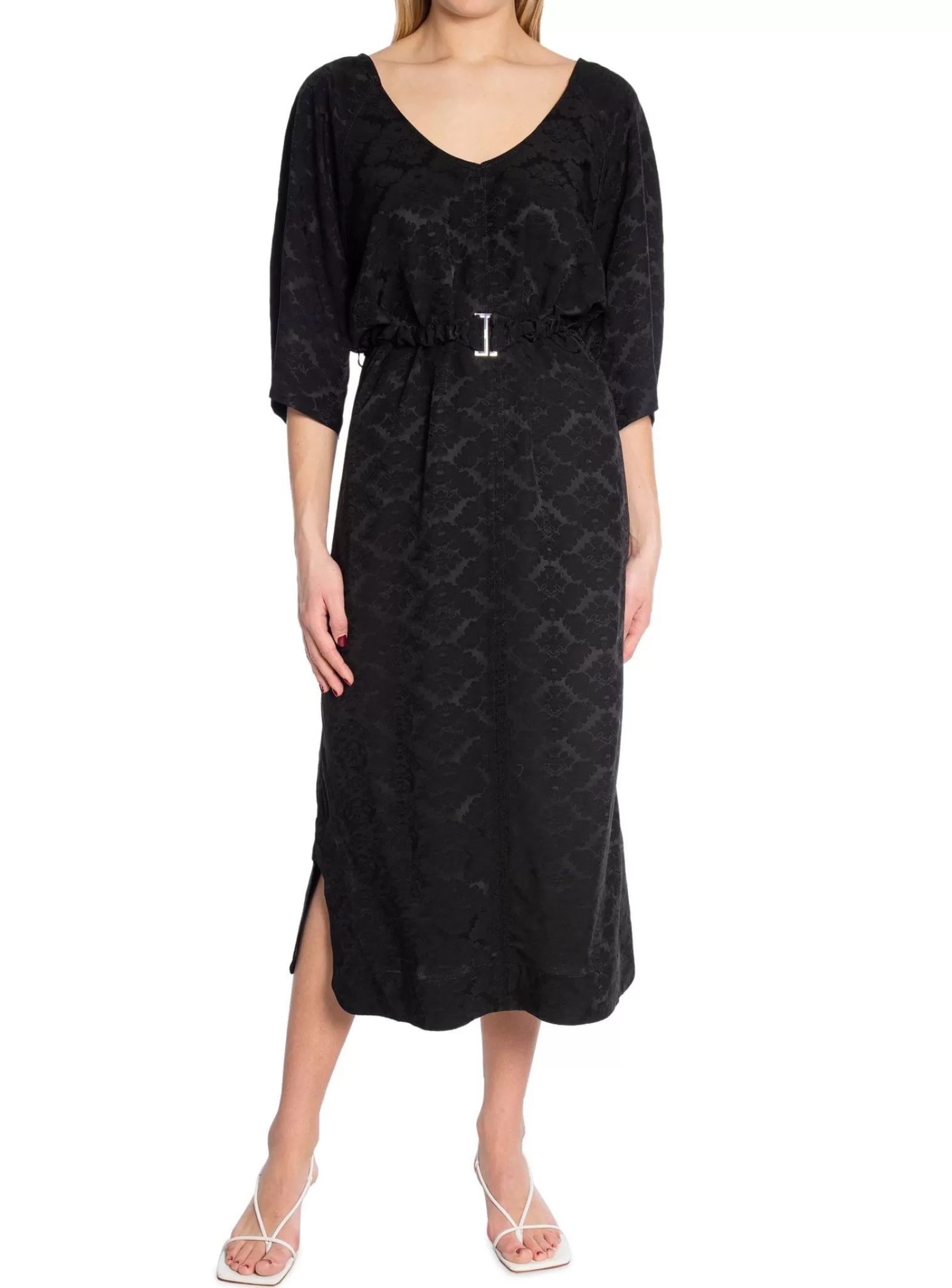 Ganni Klanning Viscose Jacquard Black^ Klänningar