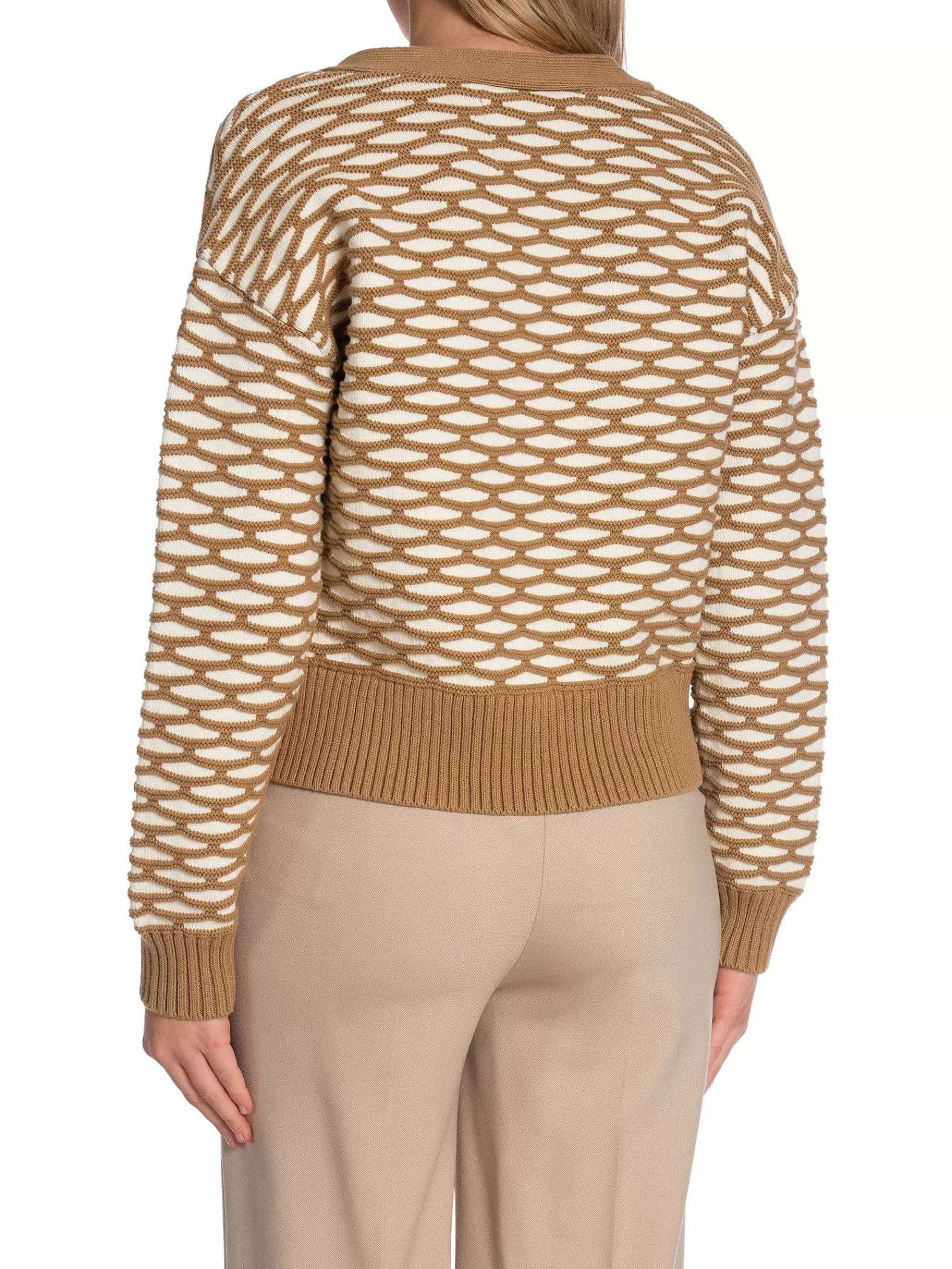 GANT Kofta Intarsia Warm Khaki^ Tröjor & Koftor