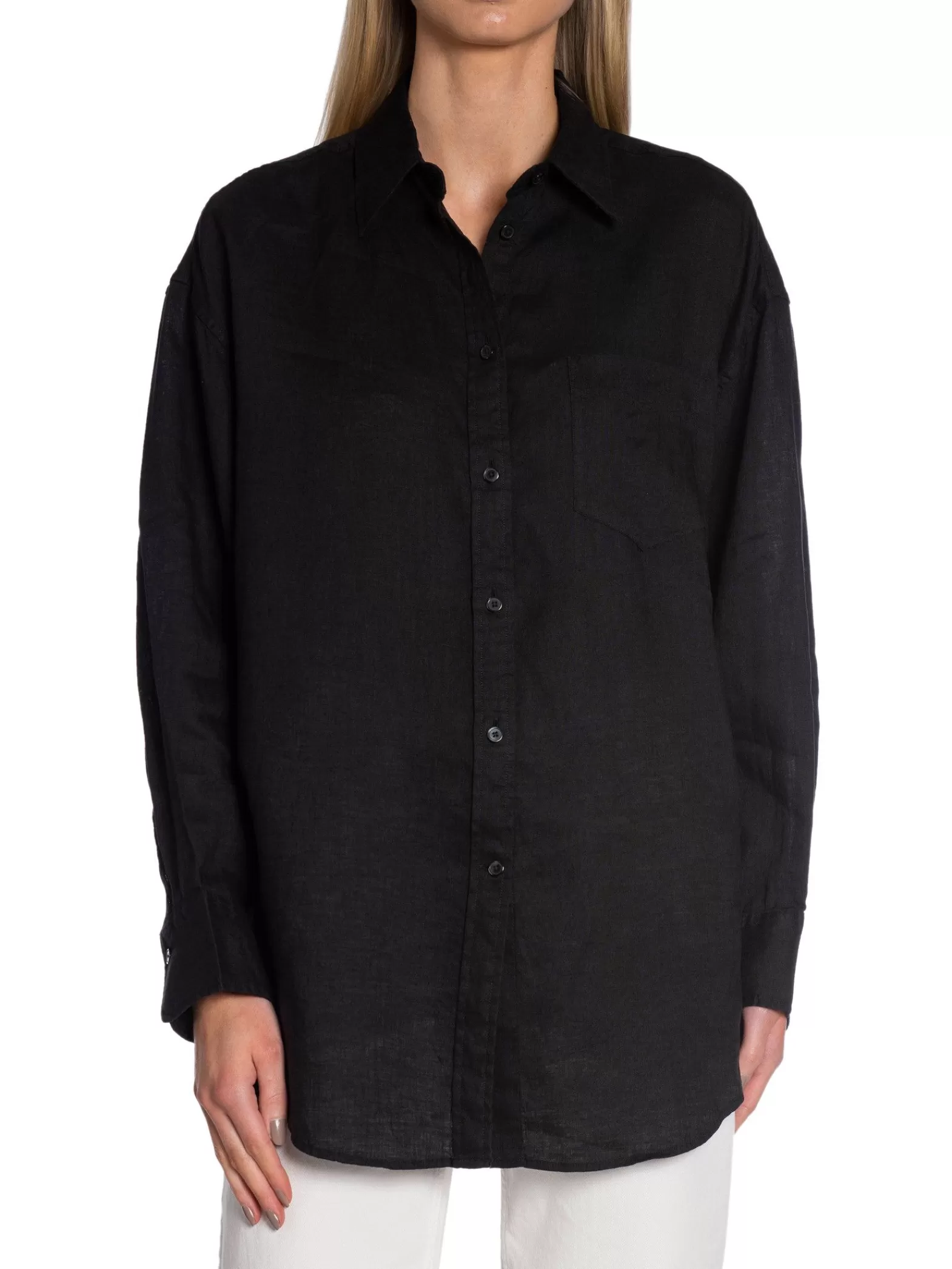 GANT Skjorta Os Linen Ebony Black^ Skjortor