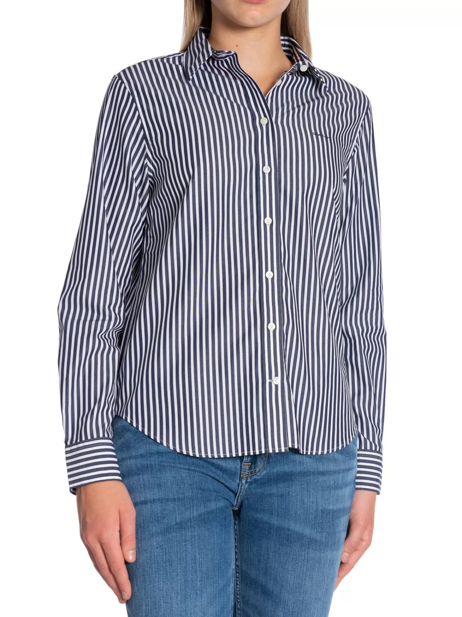 GANT Skjorta Reg Poplin Striped Classic Blue^ Skjortor