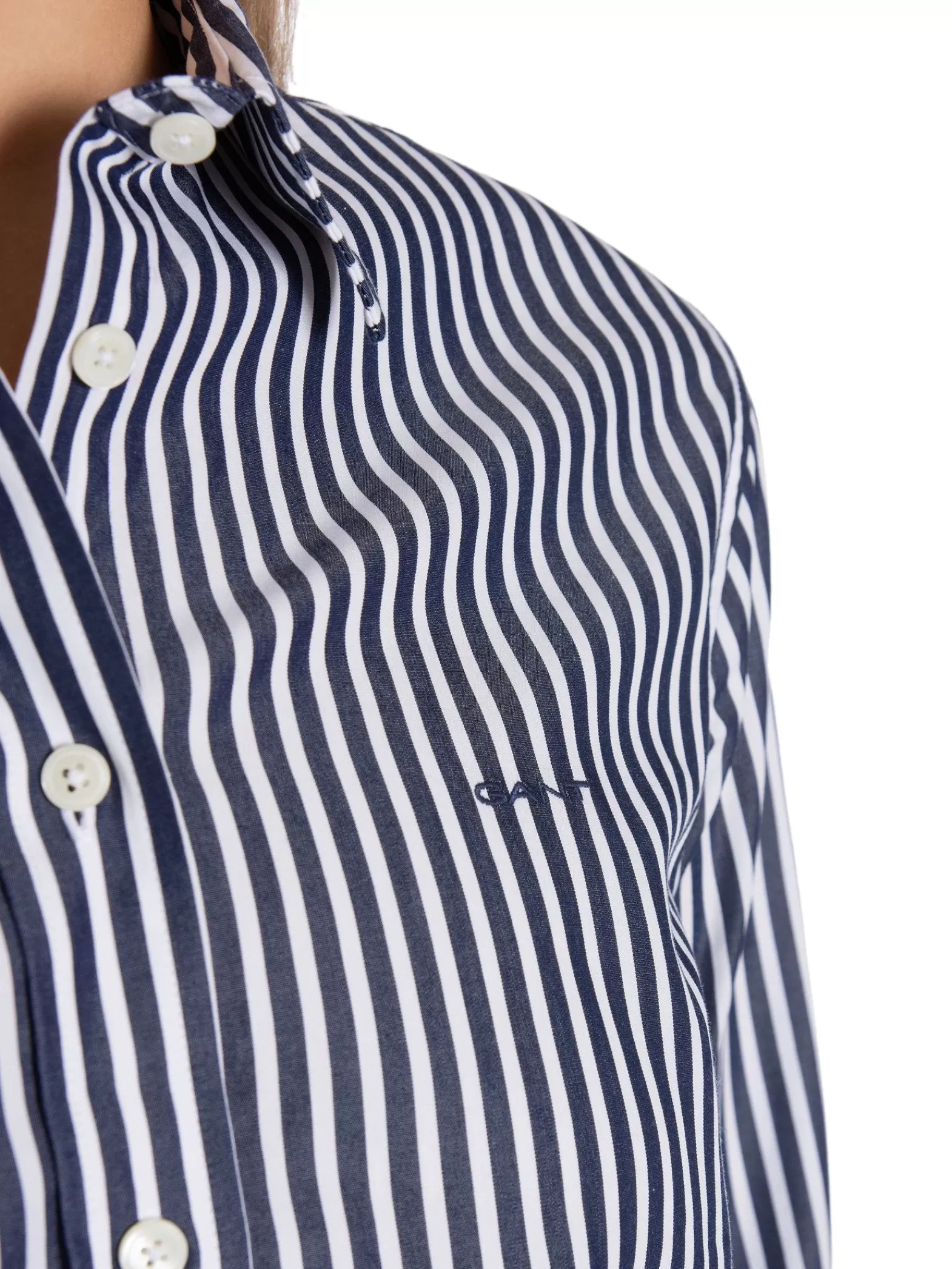 GANT Skjorta Reg Poplin Striped Classic Blue^ Skjortor