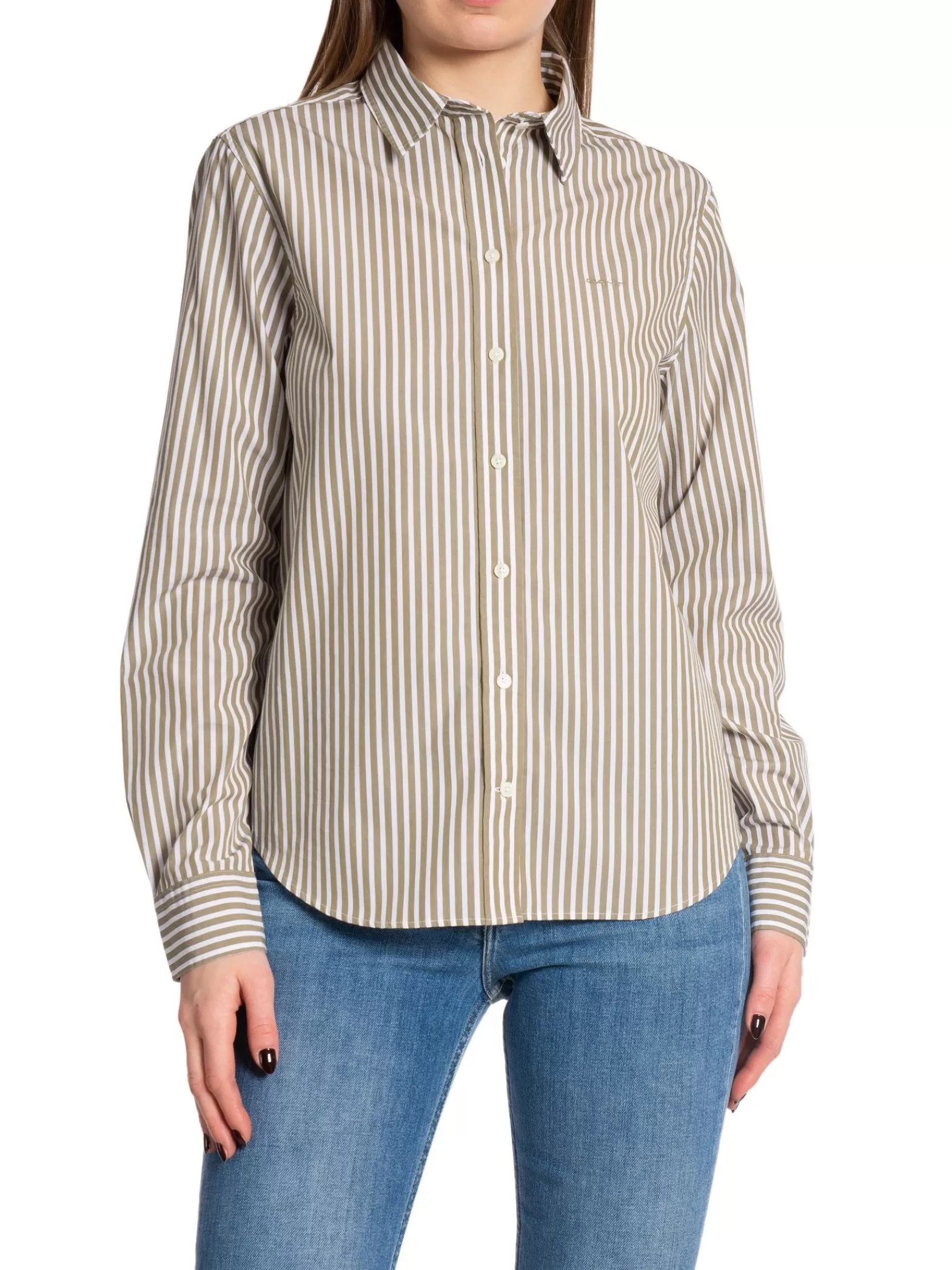 GANT Skjorta Reg Poplin Striped Dried Clay^ Skjortor