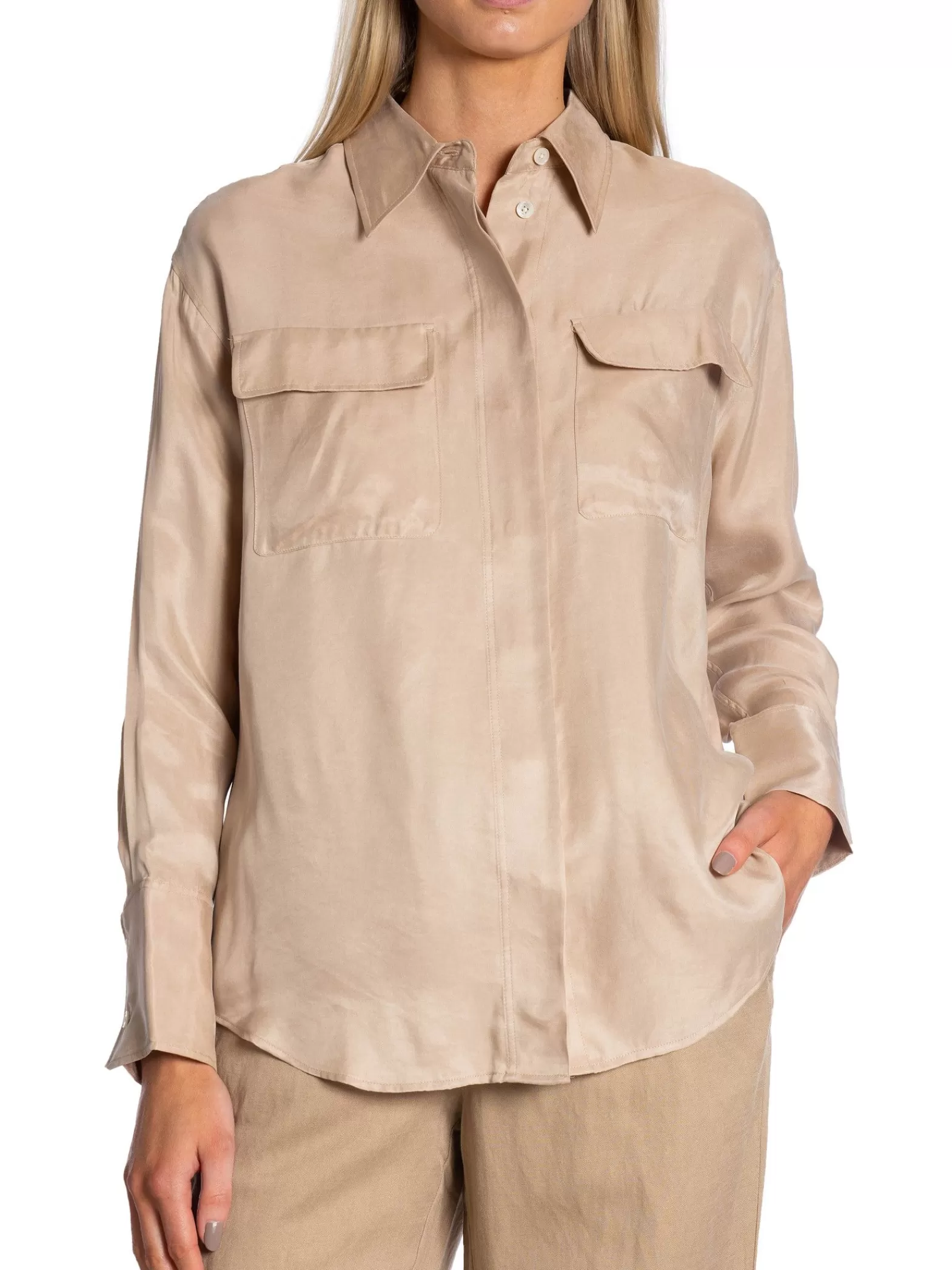 GANT Skjorta Relaxed Flap Pocket Dry Sand^ Skjortor