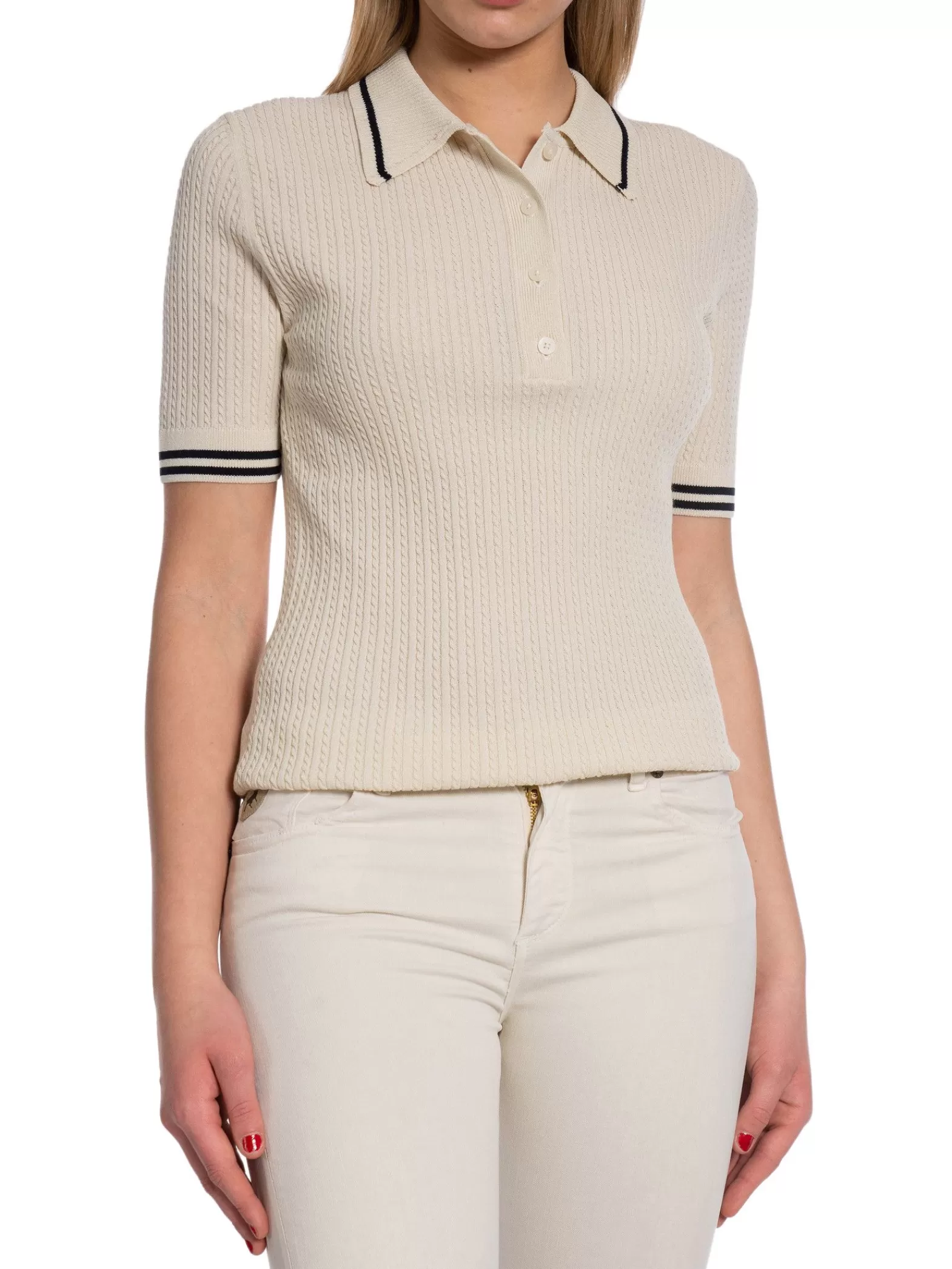 GANT Topp Mini Cable Knit Cream^ Tröjor & Koftor