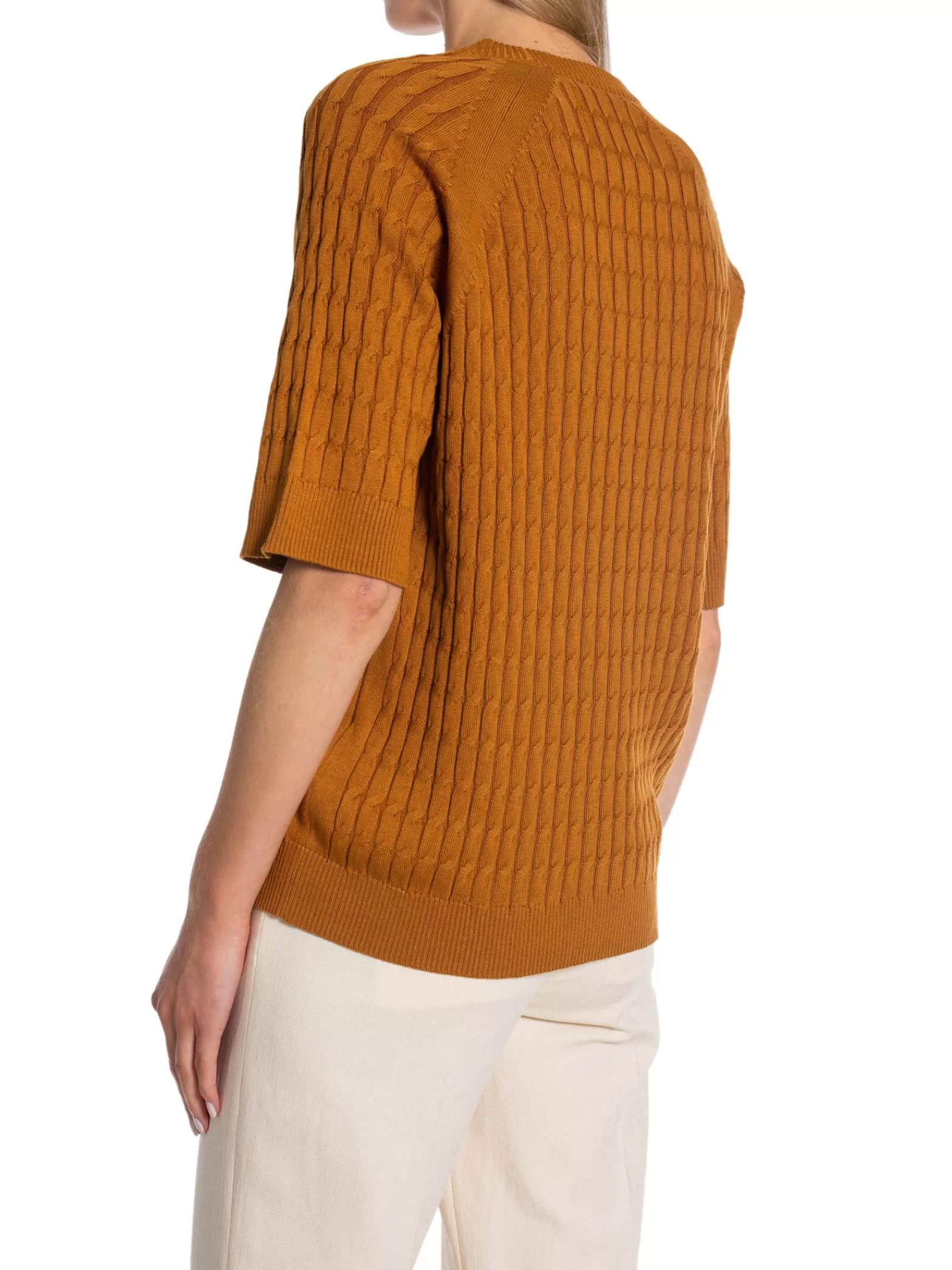 GANT Troja Cable Ss C-Neck Cinnamon Brown^ Tröjor & Koftor