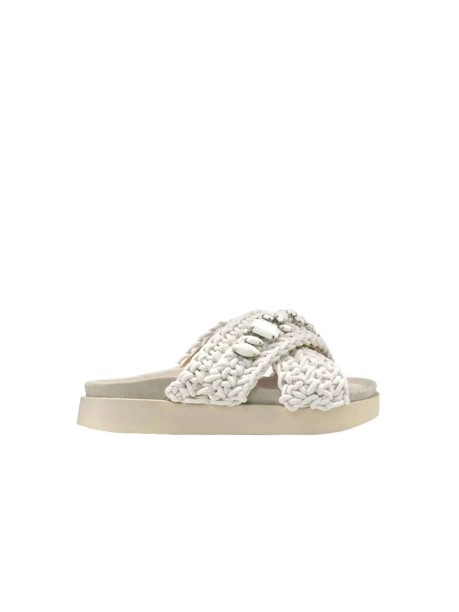 INUIKII Sandal Woven Stones Ivory^ Sandaler