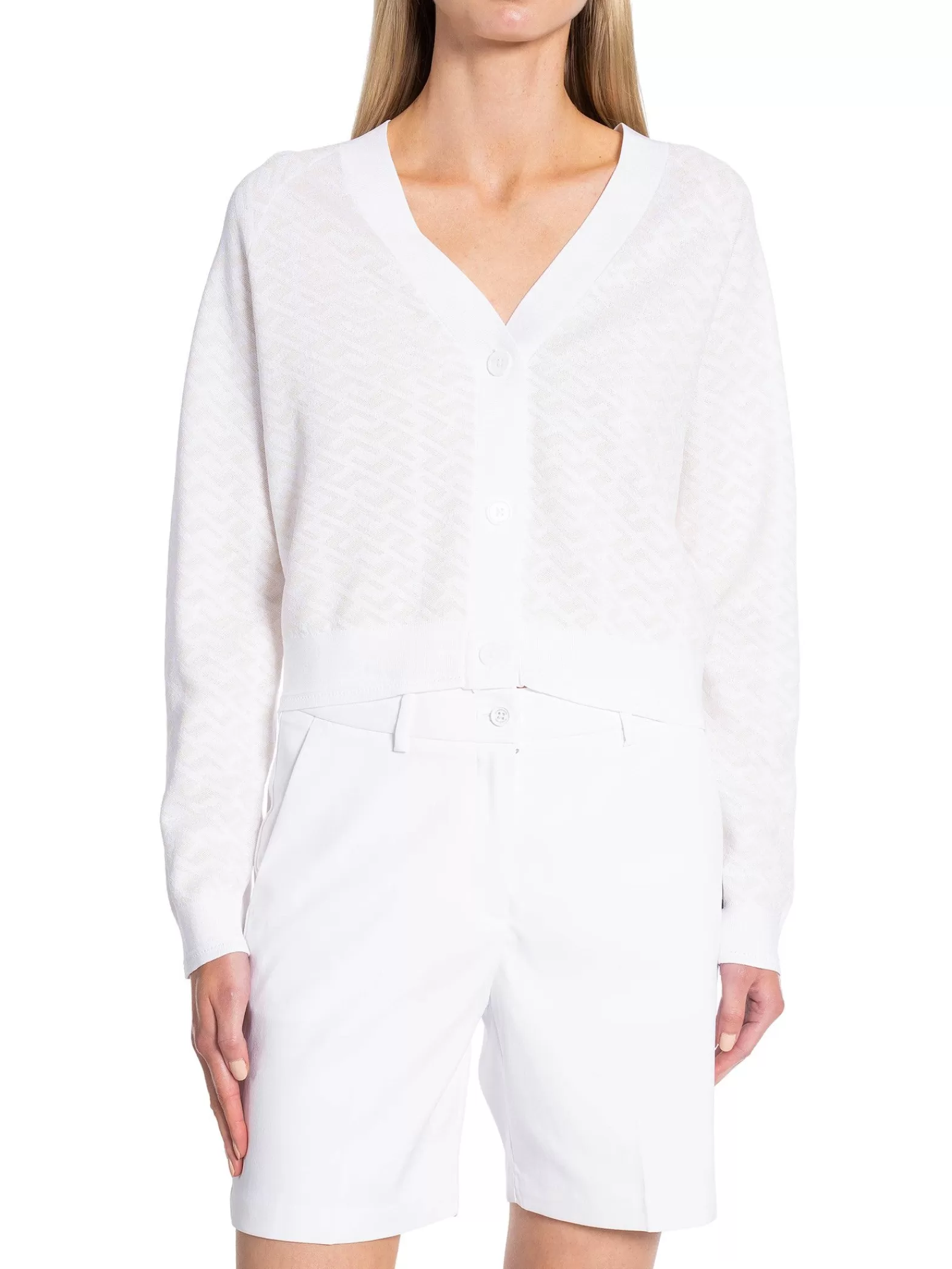 J.Lindeberg Kofta Hanna Knitted Cardigan White^ Sport & Träning