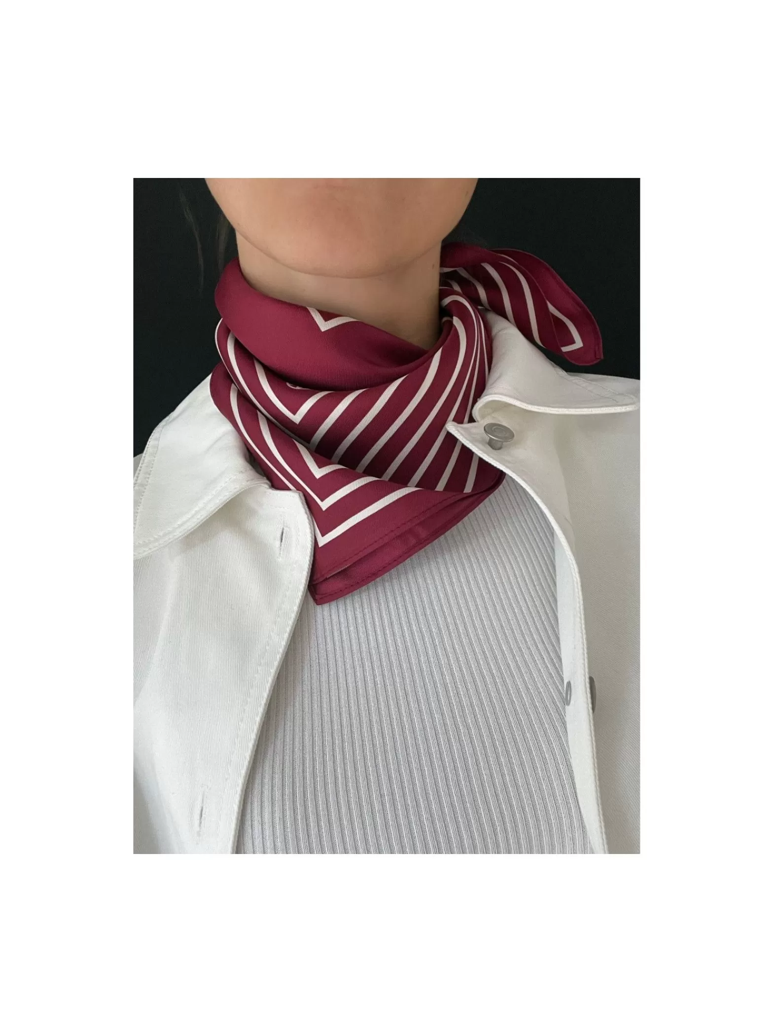 Le Scarf Sjal No. 14 Striped Wine Red^ Sjalar & Halsdukar