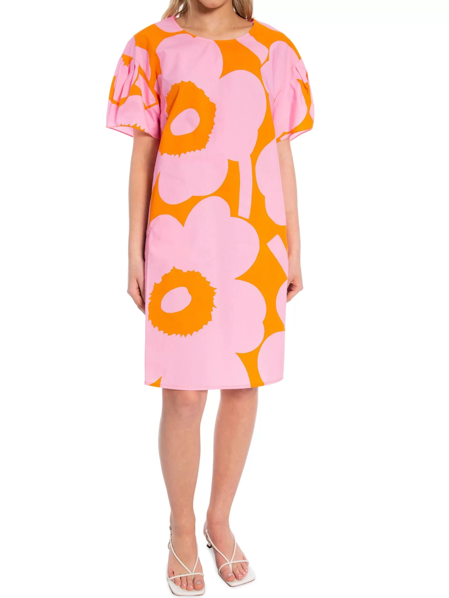 Marimekko Klanning Avomeri Unikko Light Pink/ Orange^ Klänningar