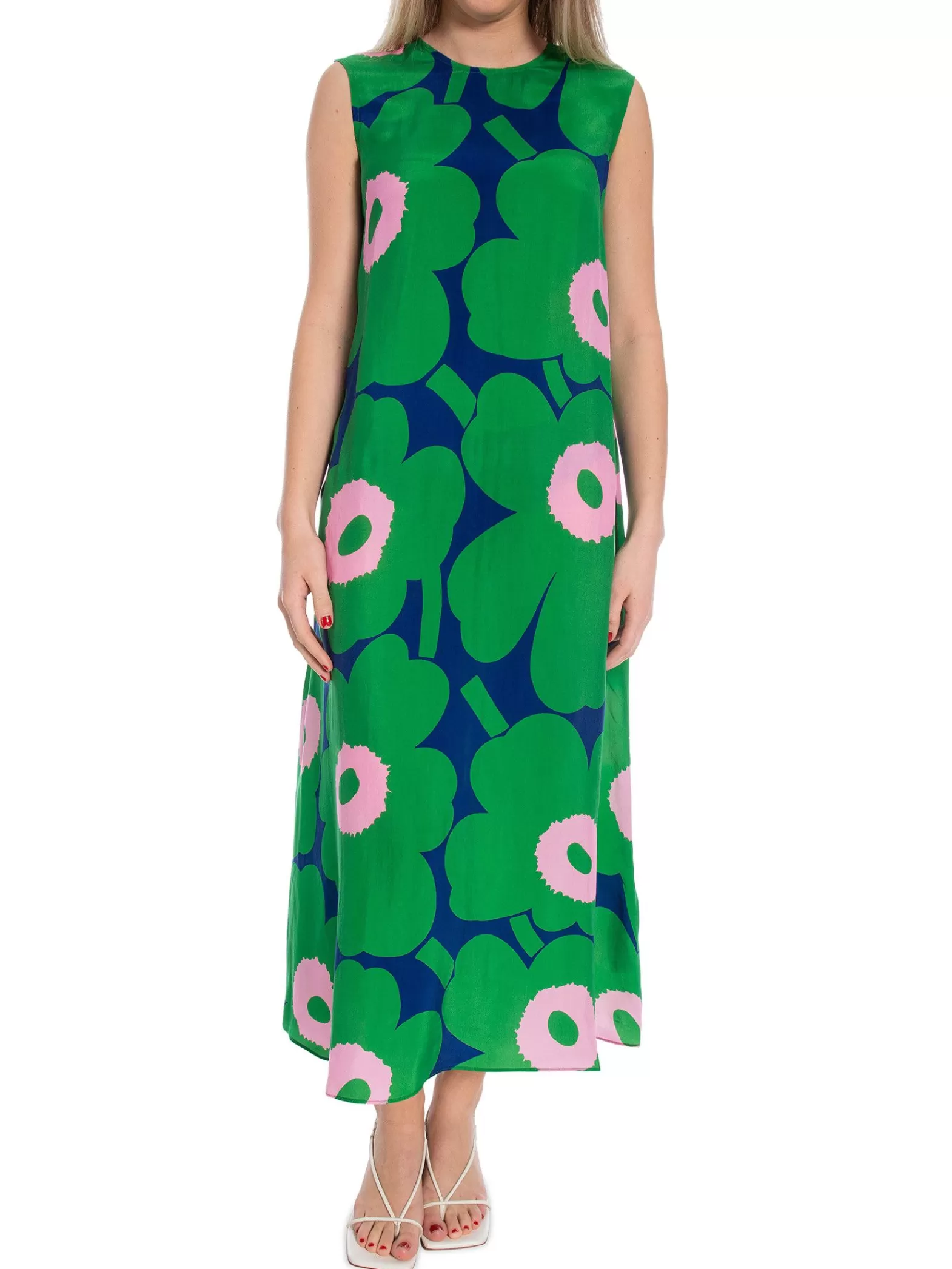 Marimekko Klanning Migot Unikko Green/ Light Pink^ Klänningar