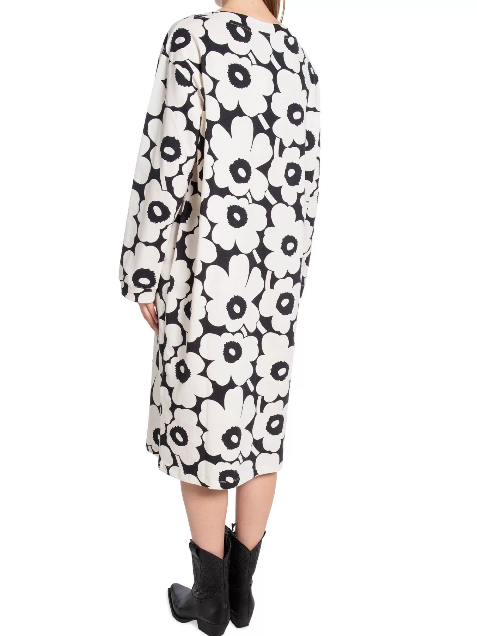 Marimekko Klanning Piata Unikko Jersey Off White/Black^ Klänningar