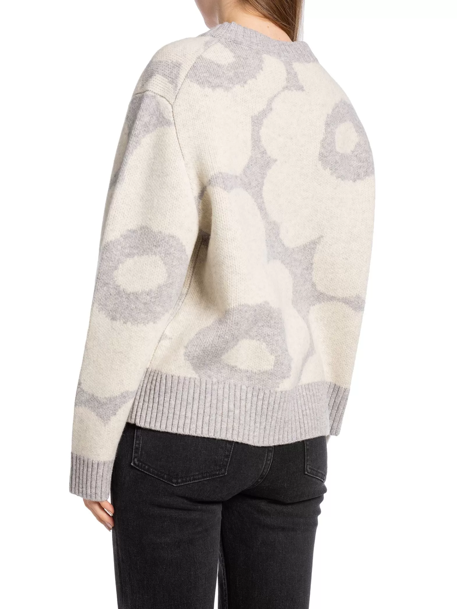 Marimekko Troja Virtaus Unikko Pullover Light Grey/Off White^ Tröjor & Koftor