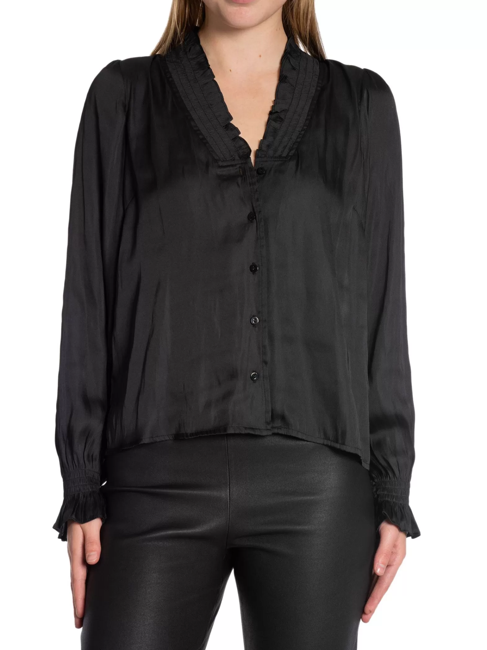 Neo Noir Blus Brielle Satin Black^ Blusar