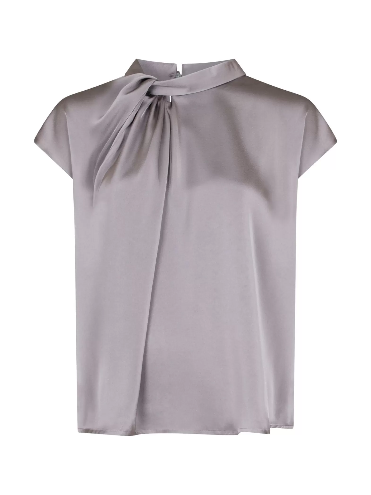 Neo Noir Blus Fleur Drapy Satin Grey^ Blusar