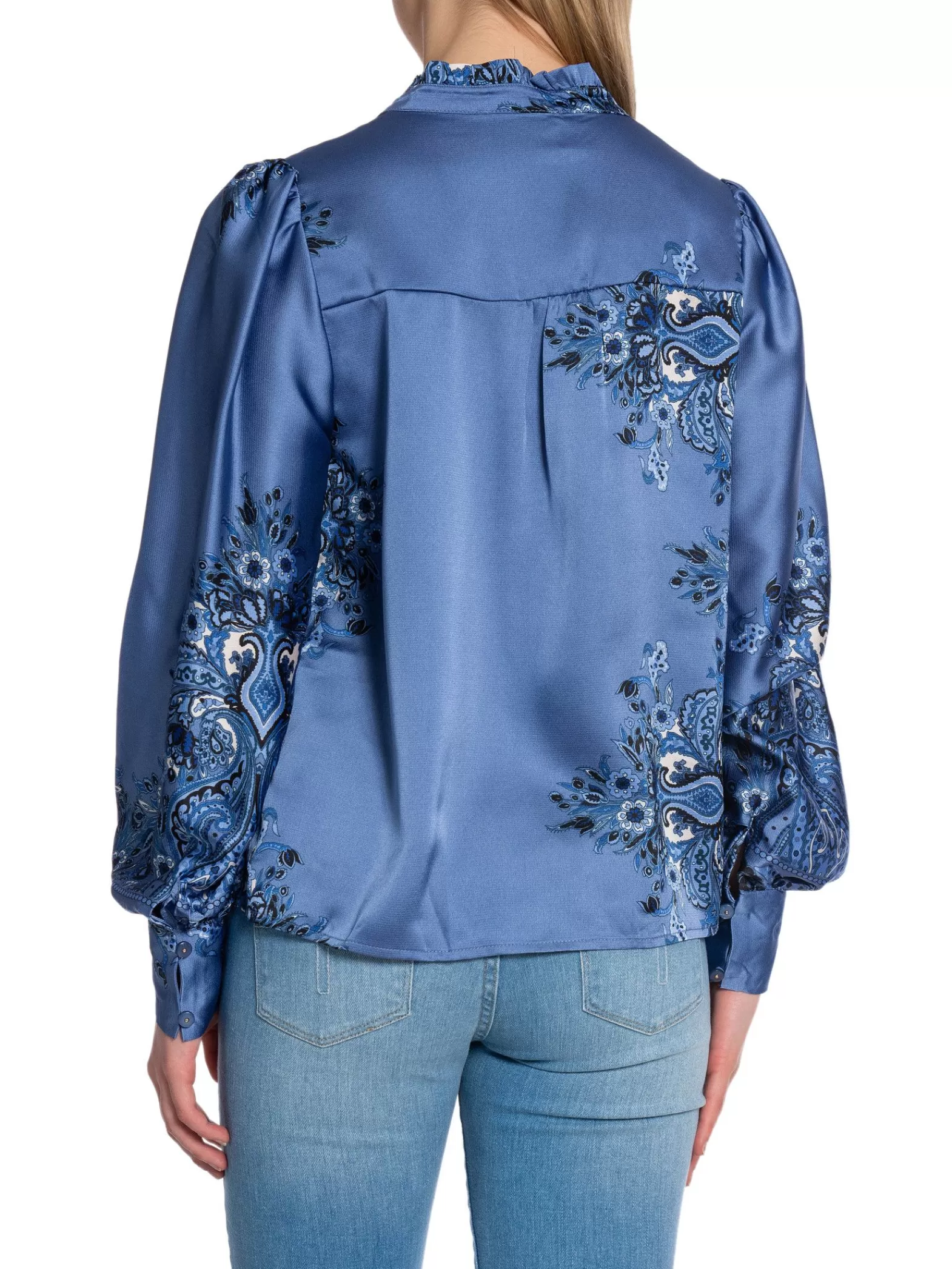 Neo Noir Blus Massima Paisley Border Dusty Blue^ Blusar