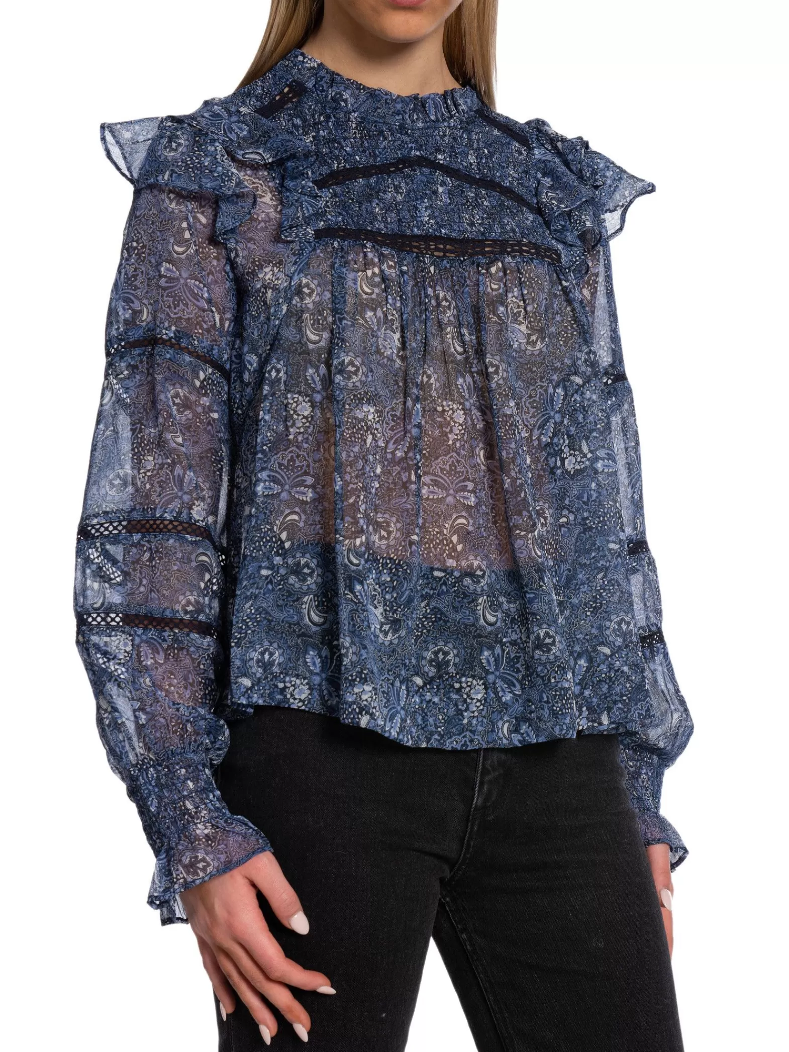 Neo Noir Blus Sarna Pure Paisley Navy^ Blusar