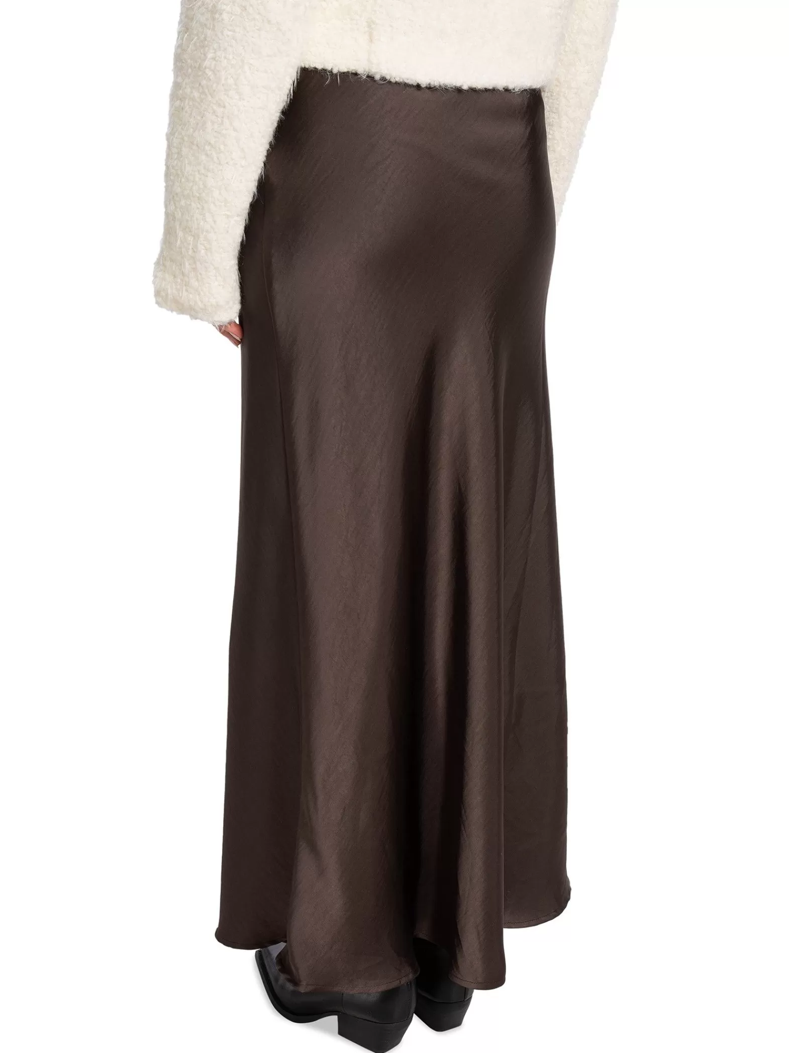 Neo Noir Kjol Vicky Heavy Sateen Dark Brown^ Kjolar