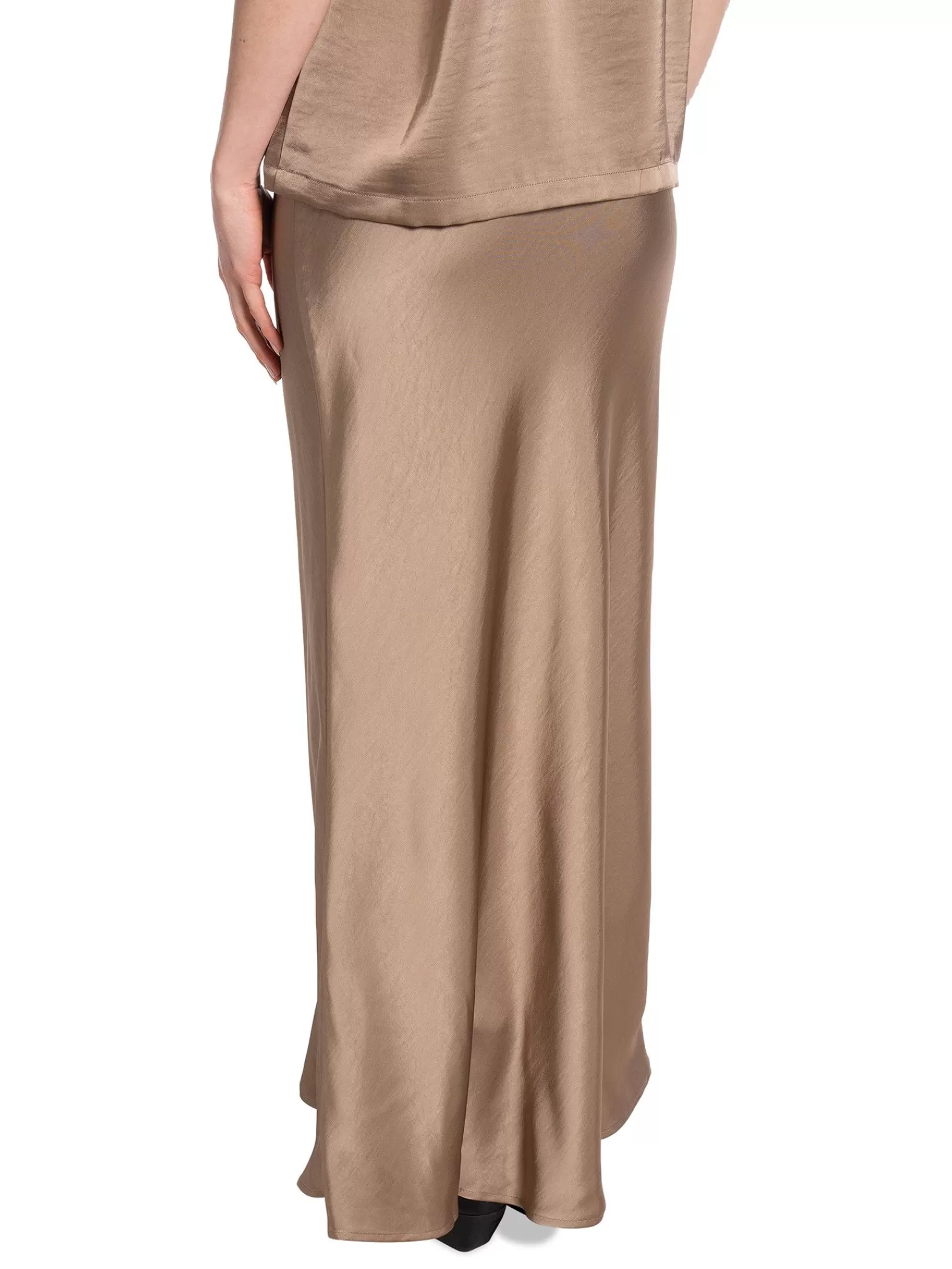 Neo Noir Kjol Vicky Heavy Sateen Dark Taupe^ Kjolar