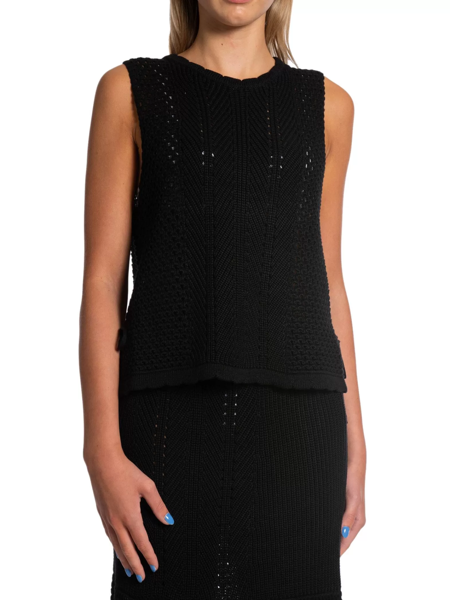 Neo Noir Topp Aza Crochet Knit Black^ Toppar