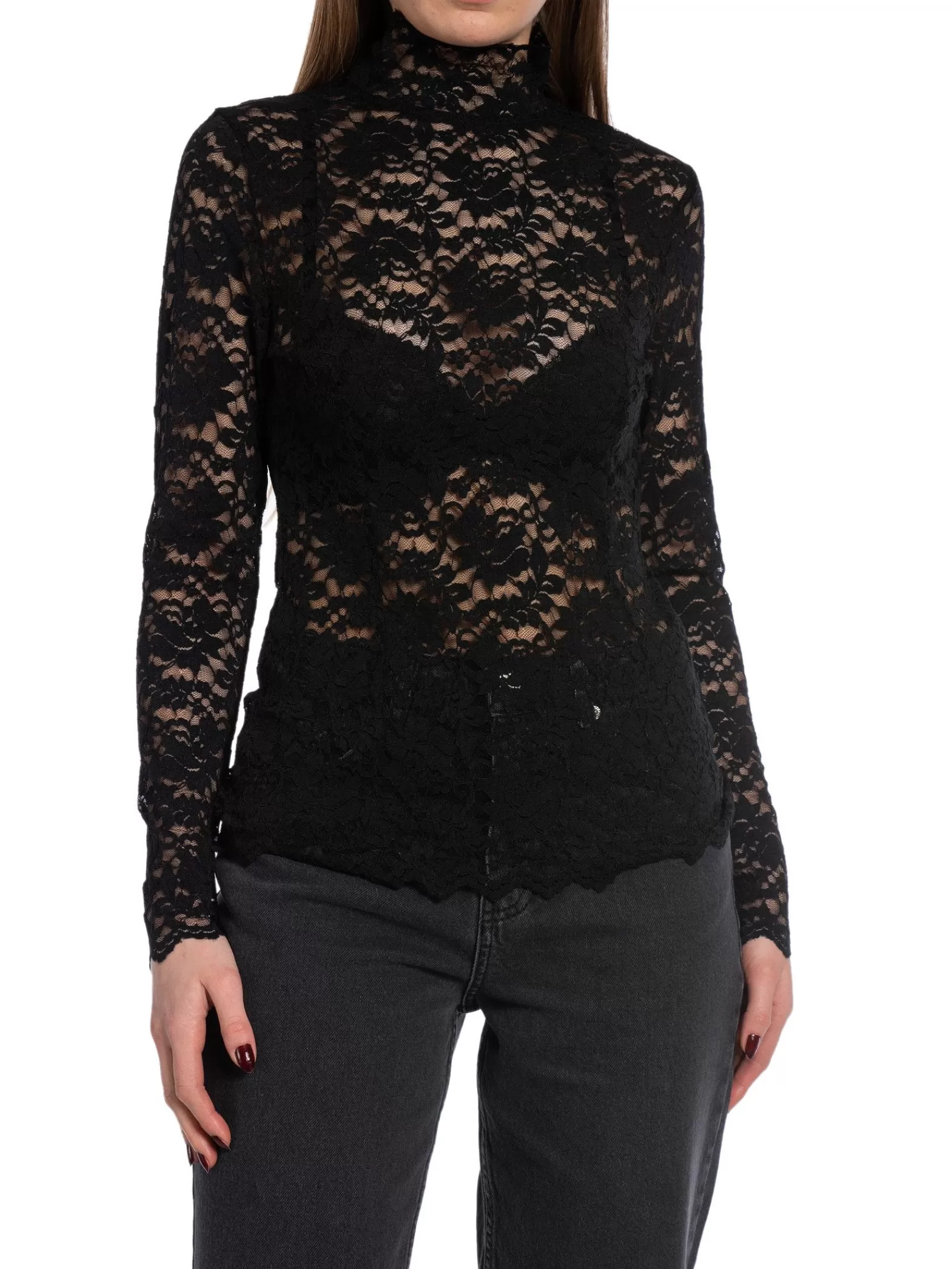 Neo Noir Topp Liza Laceflower Black^ Toppar