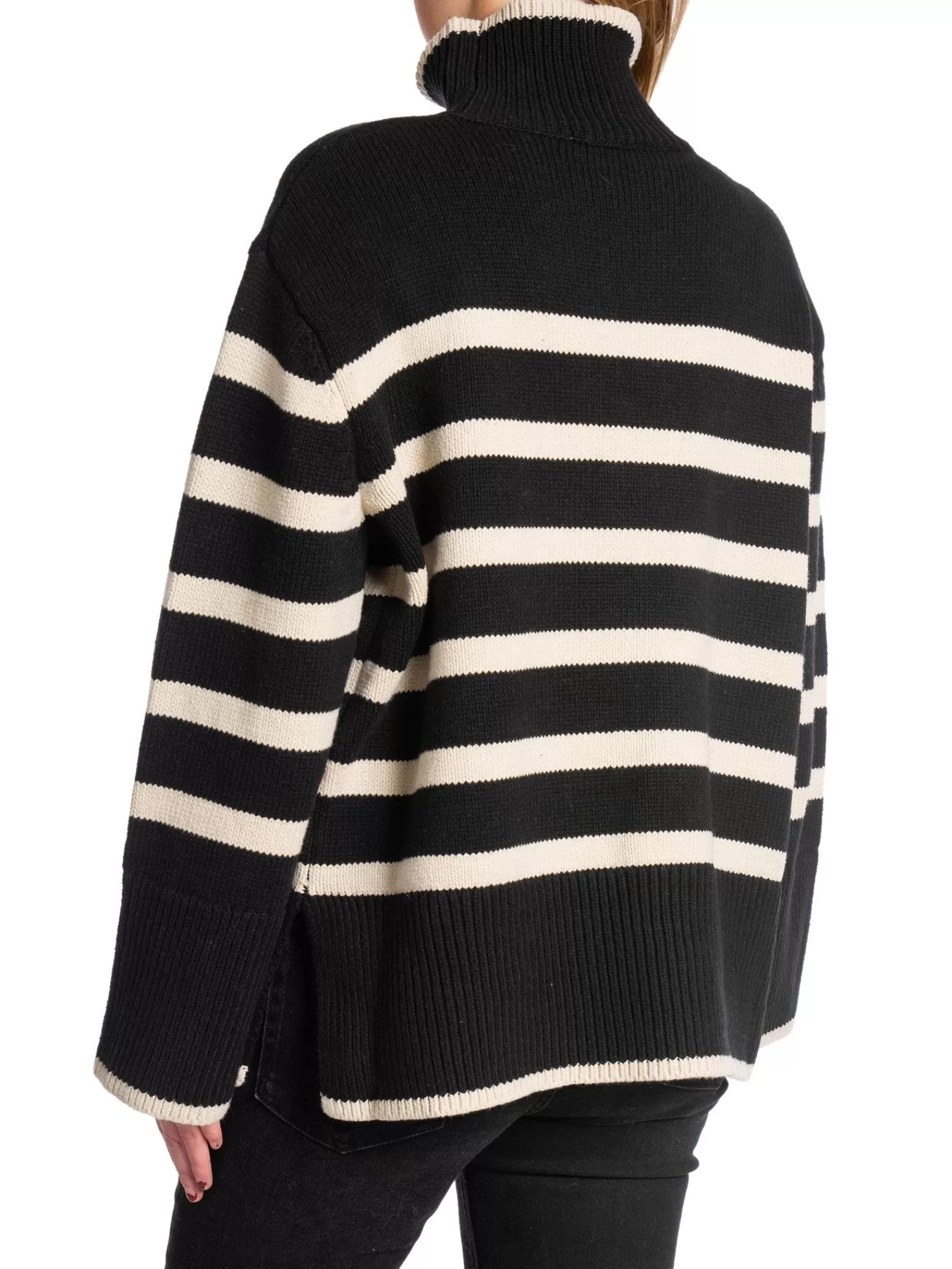 Neo Noir Troja Fanning Stripe Knit Gz Black^ Tröjor & Koftor