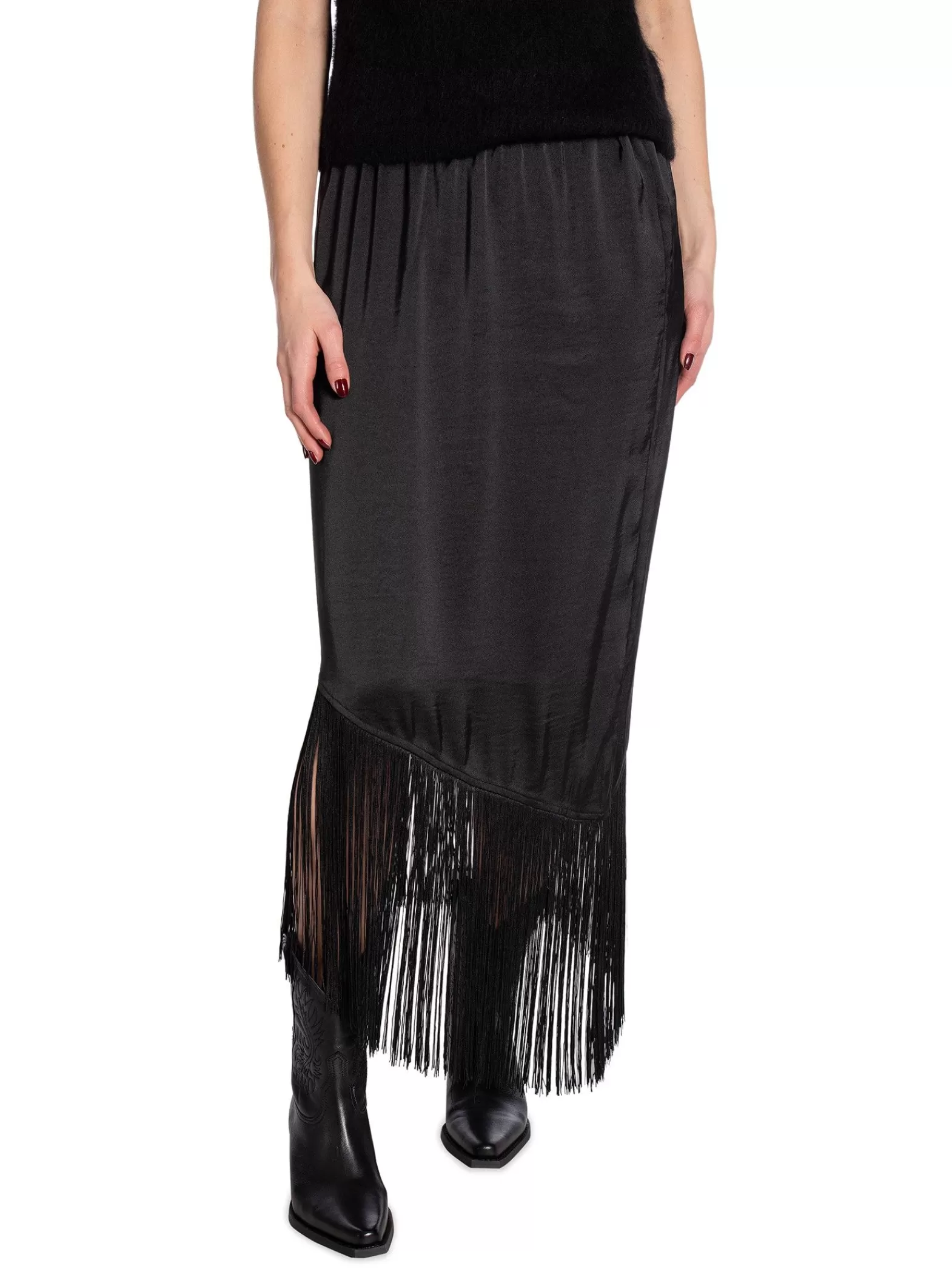 NORR Kjol Gili Fringe Black^ Kjolar