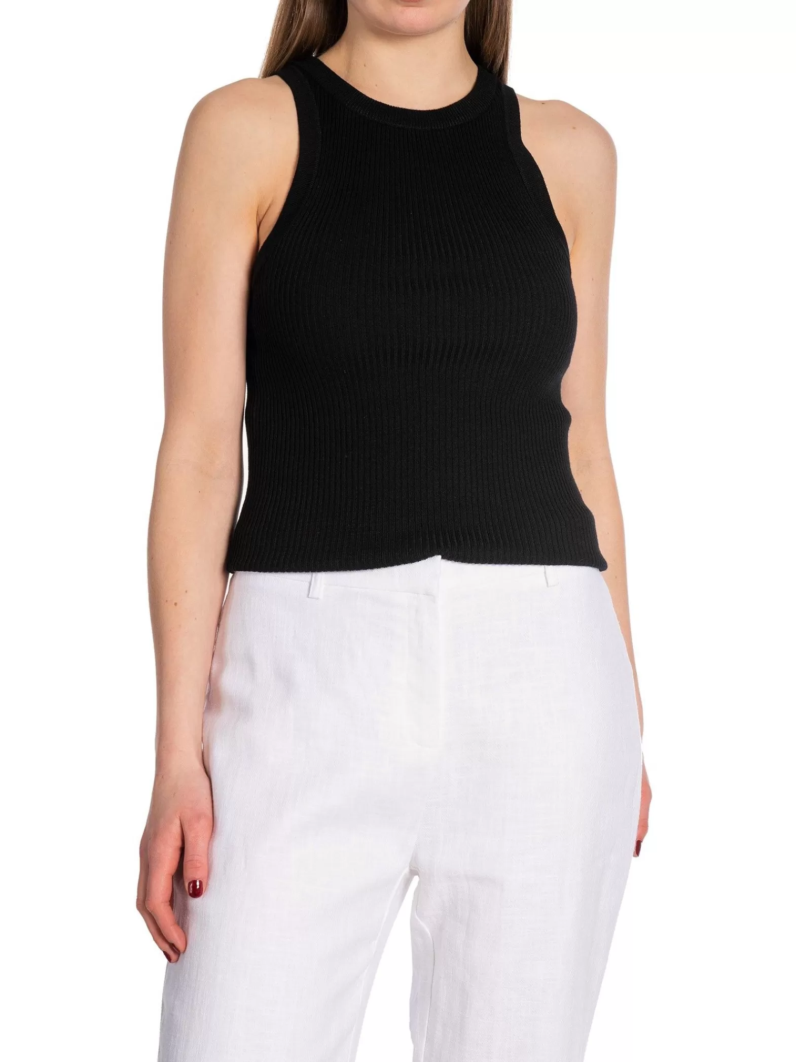 NORR Linne Sherry Knit Tank Black^ Linnen