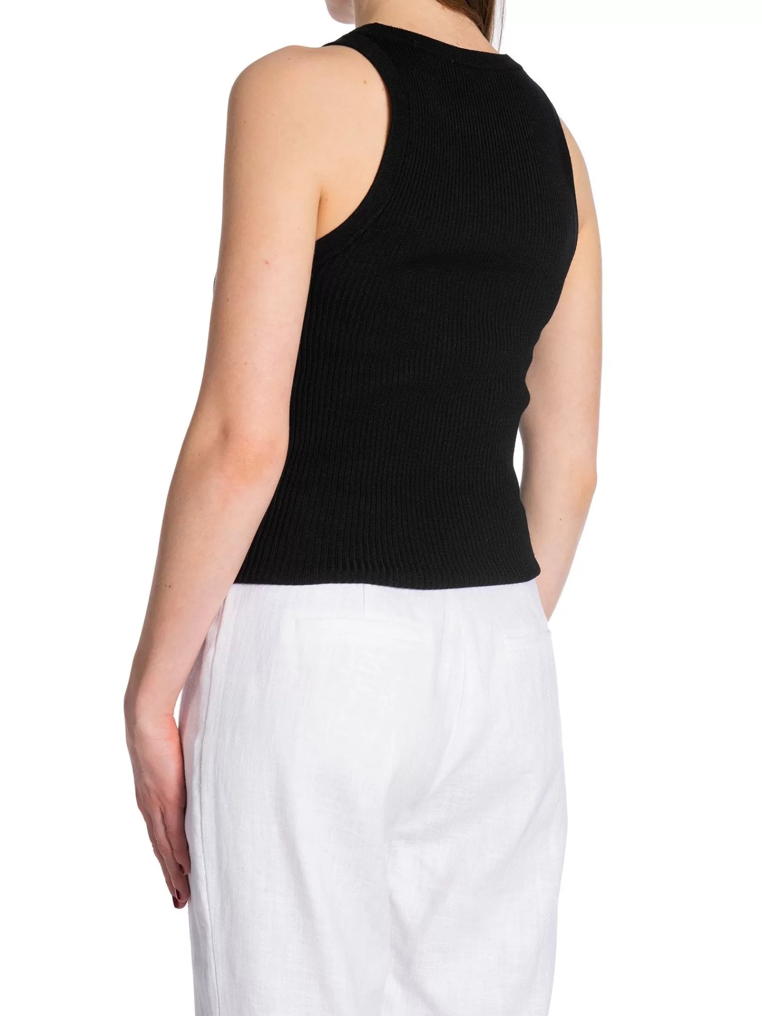 NORR Linne Sherry Knit Tank Black^ Linnen