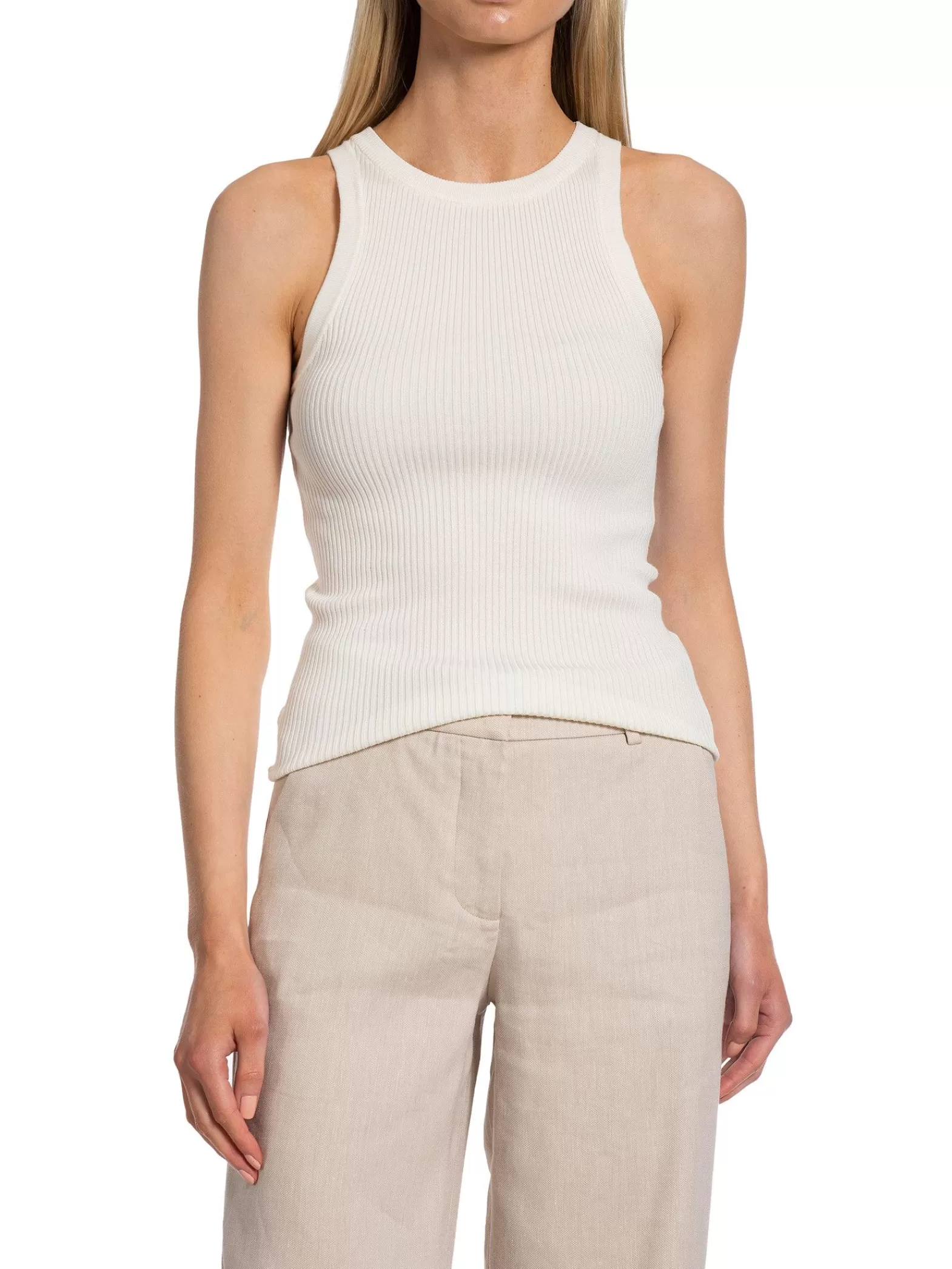 NORR Linne Sherry Knit Tank Off-White^ Linnen