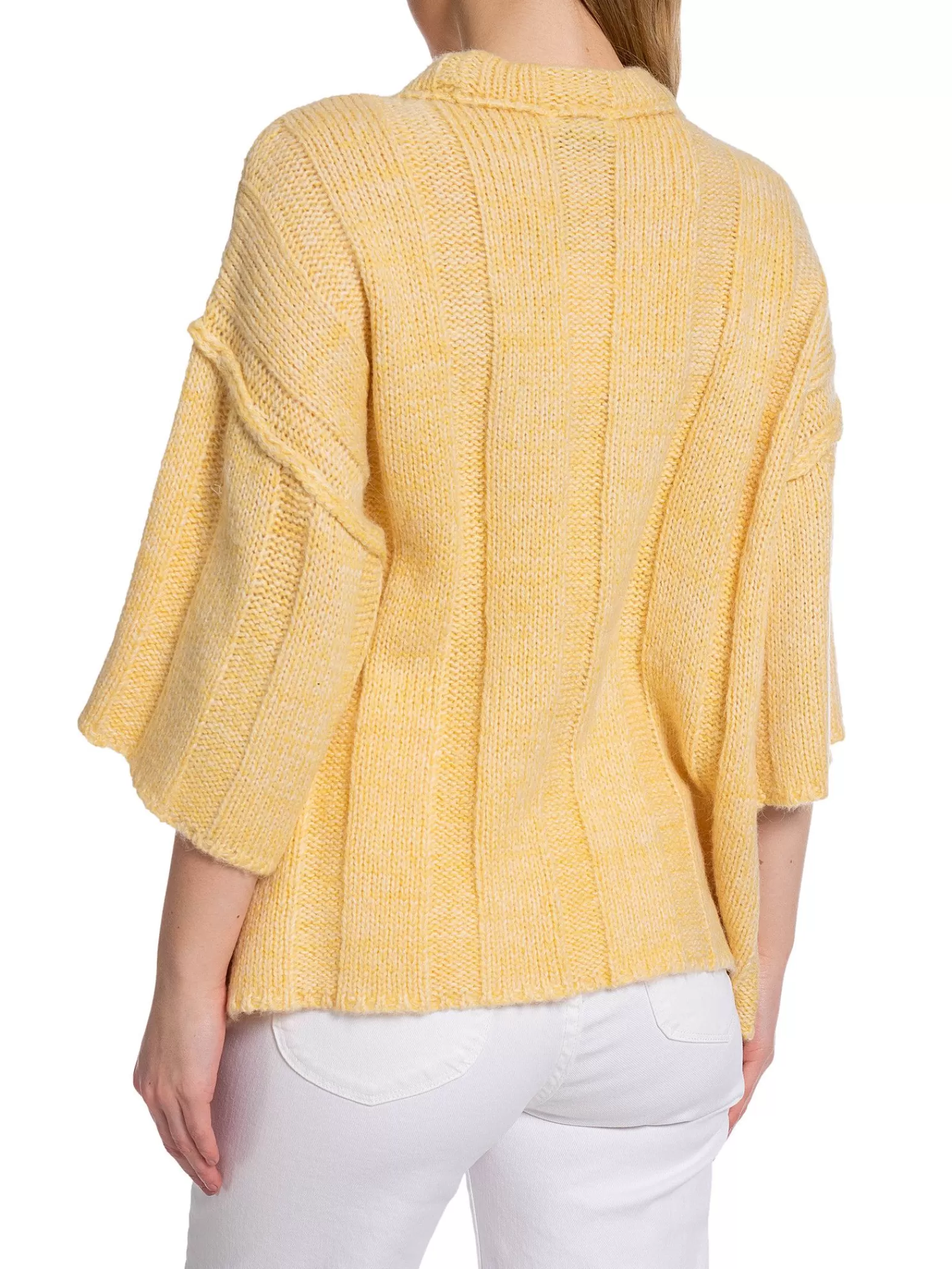 NORR Topp Fuscia Rib Knit Light Yellow Melange^ Toppar